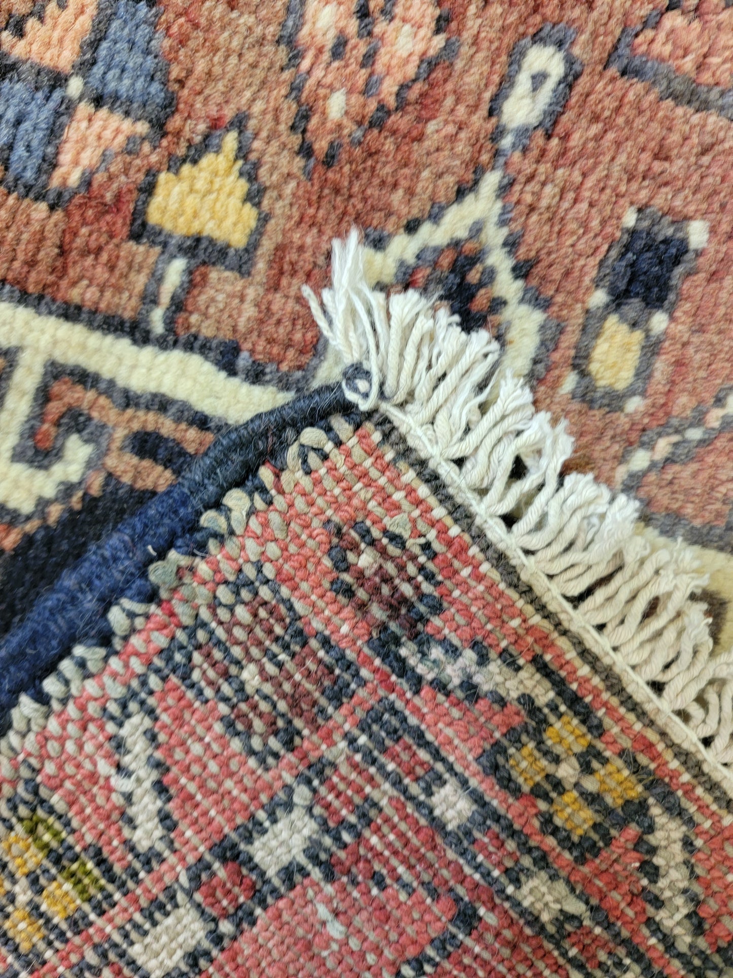 Antique Hand-Knotted Wool Runner Heriz Karajeh 2'5" x 14'