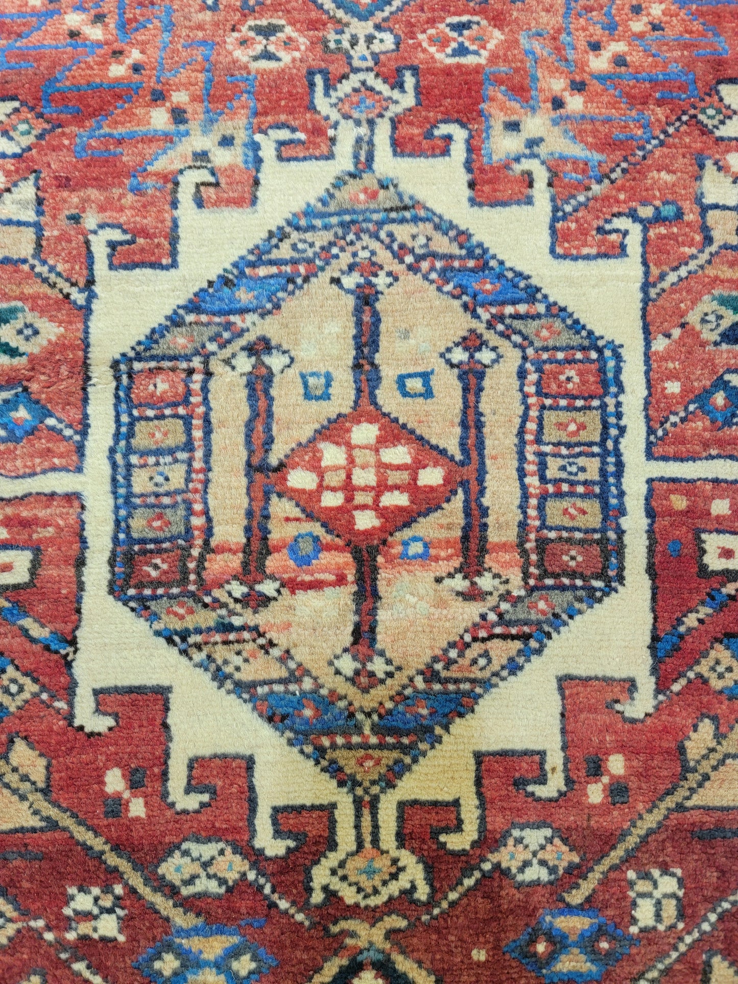 Antique Hand-Knotted Wool Runner Heriz Karajeh 2'5" x 12'3"