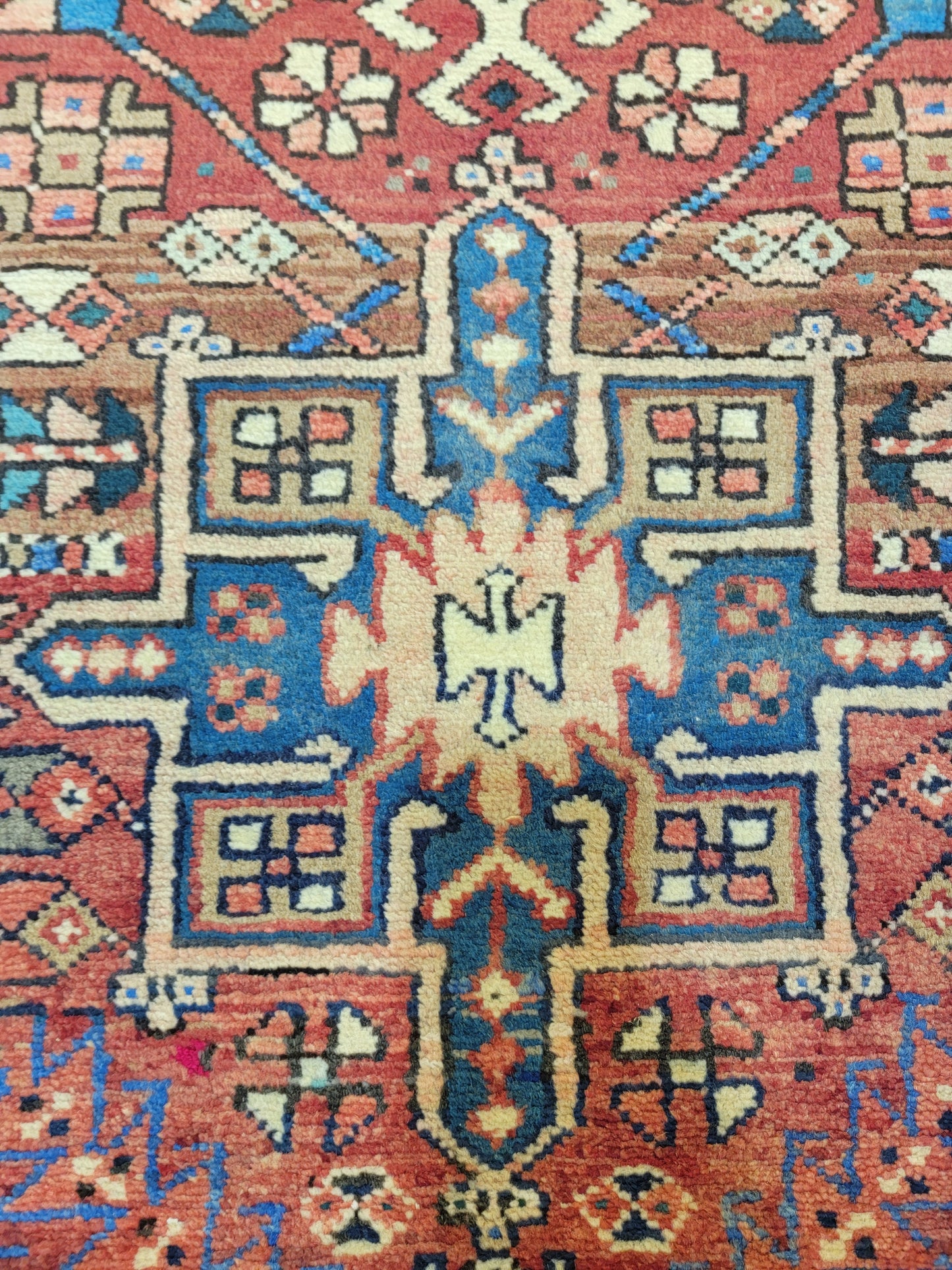 Antique Hand-Knotted Wool Runner Heriz Karajeh 2'5" x 12'3"