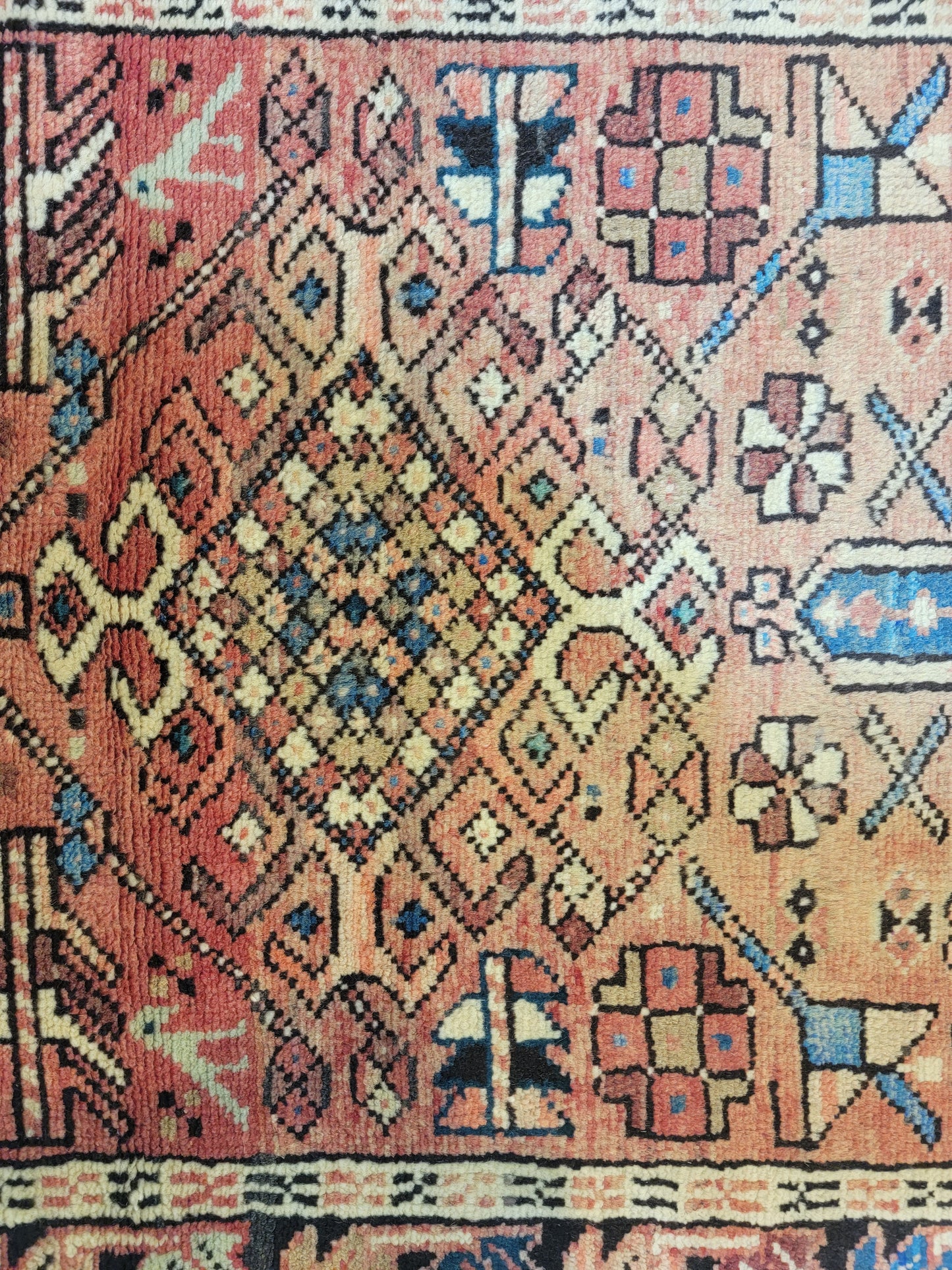 Antique Hand-Knotted Wool Runner Heriz Karajeh 2'5" x 12'3"