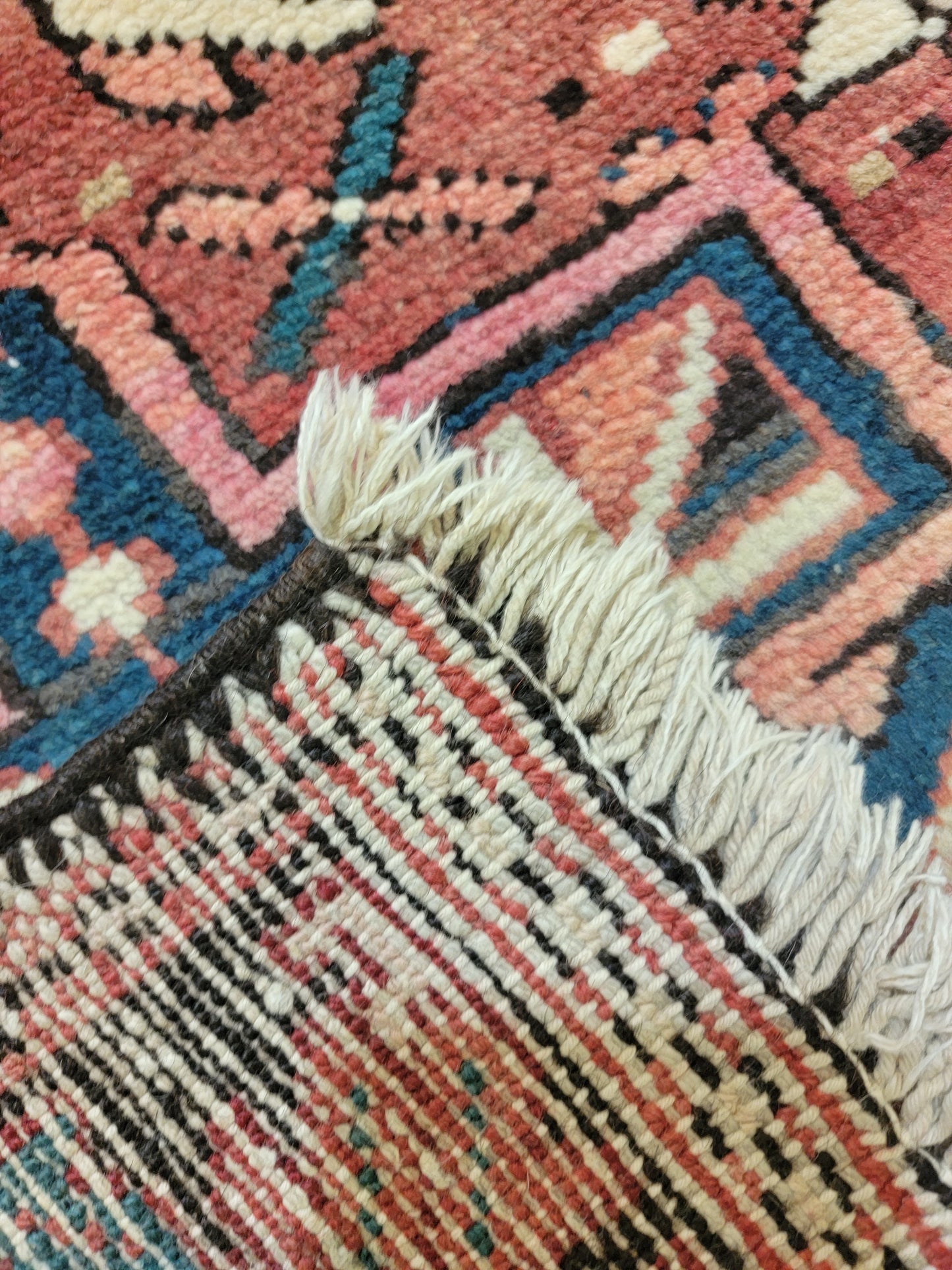 Antique Hand-Knotted Wool Runner Heriz Karajeh 2'5" x 12'3"