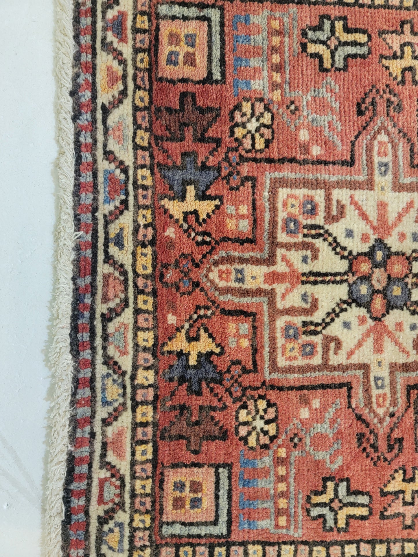 Antique Hand-Knotted Wool Runner Heriz Karajeh 2'4" x 12'4"