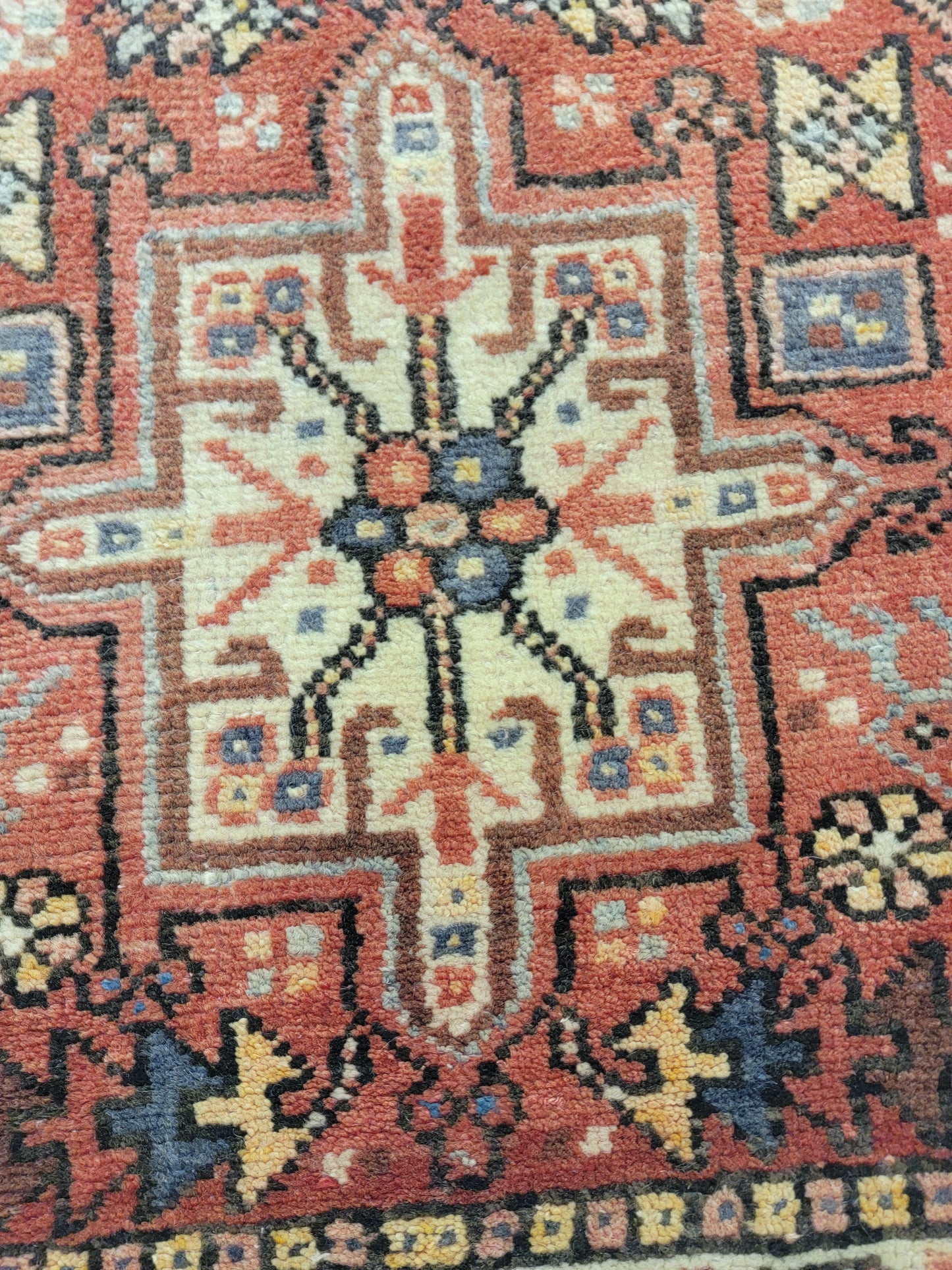 Antique Hand-Knotted Wool Runner Heriz Karajeh 2'4" x 12'4"
