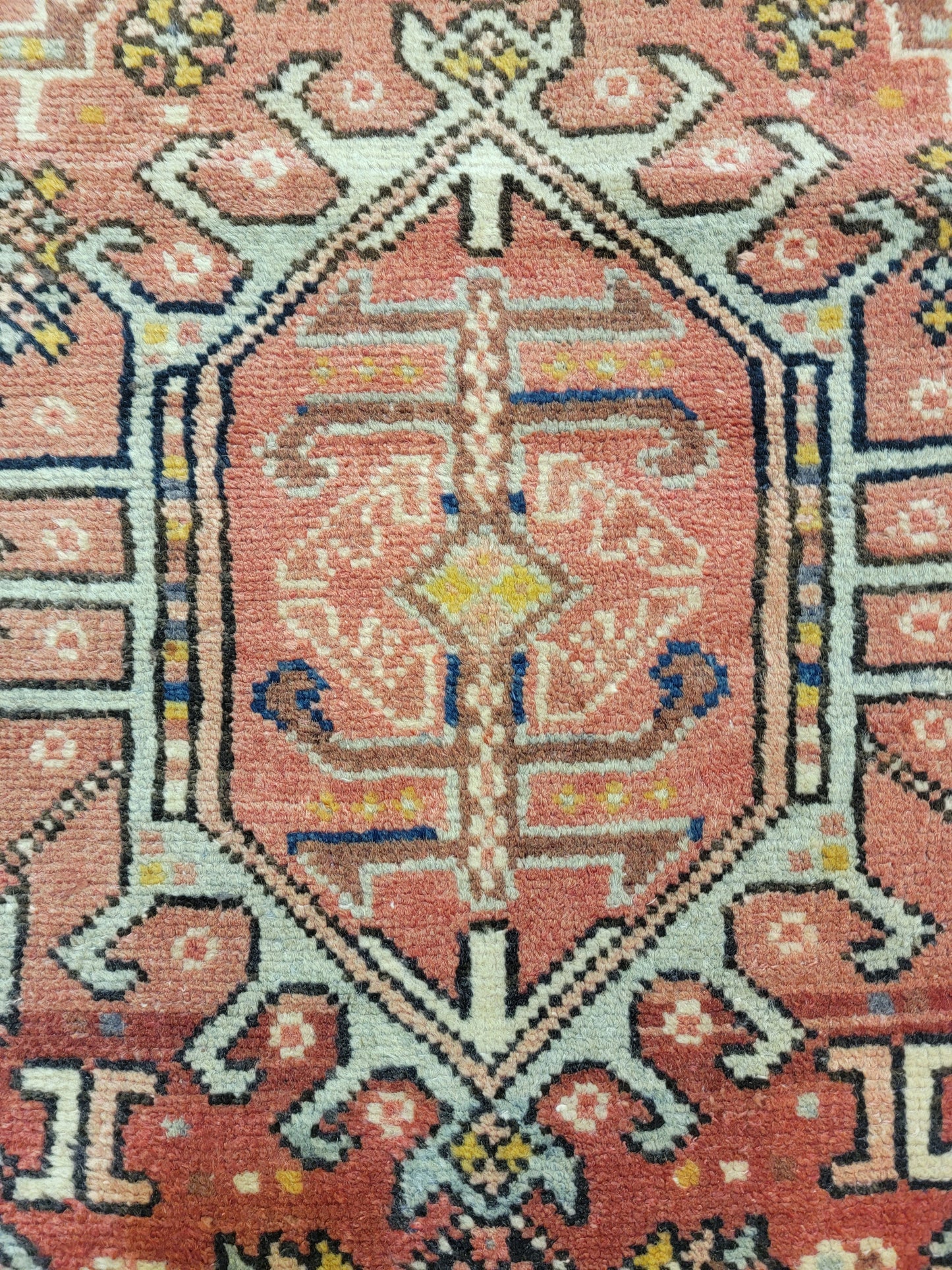 Antique Hand-Knotted Wool Runner Heriz Karajeh 2'4" x 12'4"
