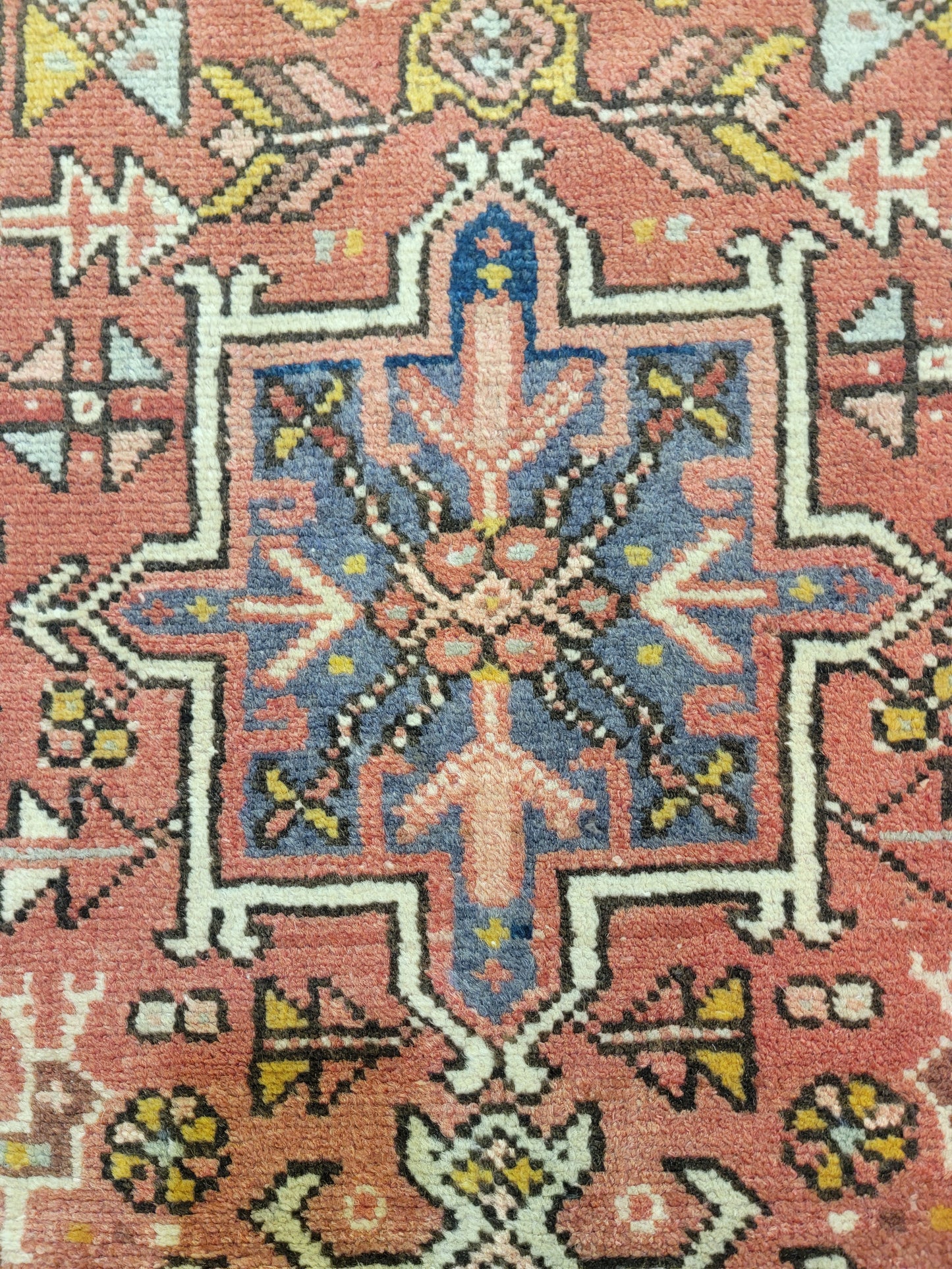 Antique Hand-Knotted Wool Runner Heriz Karajeh 2'4" x 12'4"