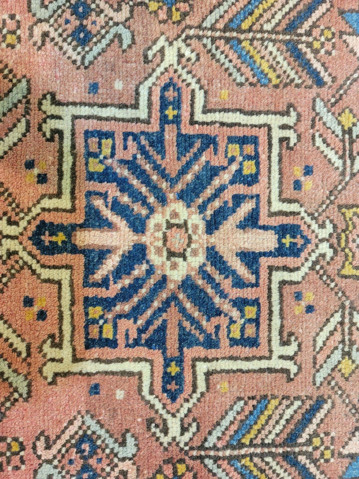 Antique Hand-Knotted Wool Runner Heriz Karajeh 2'4" x 12'4"