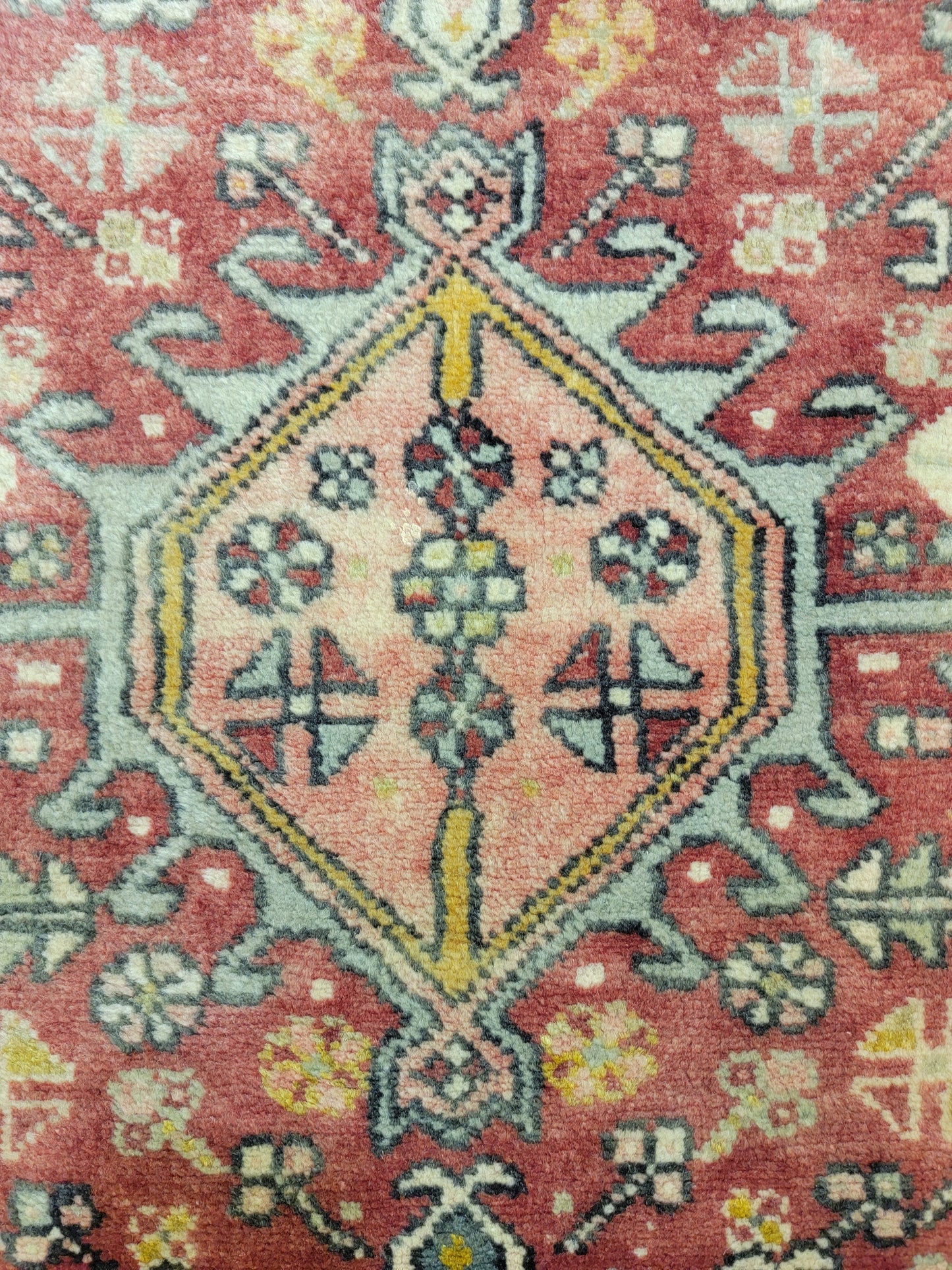 Antique Hand-Knotted Wool Runner Heriz Karajeh 2'6" x 13'