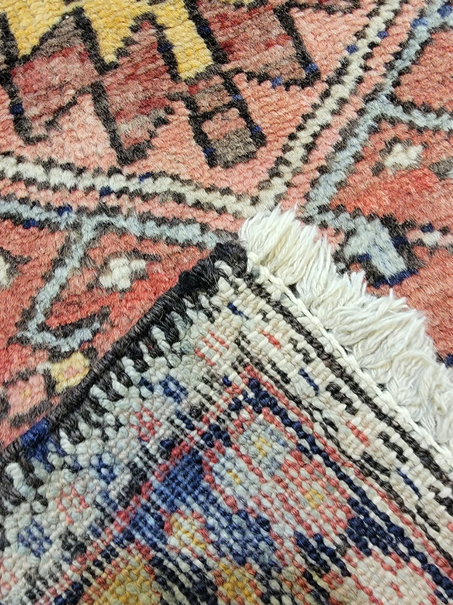 Antique Hand-Knotted Wool Runner Heriz Karajeh 2'9" x 12'1"