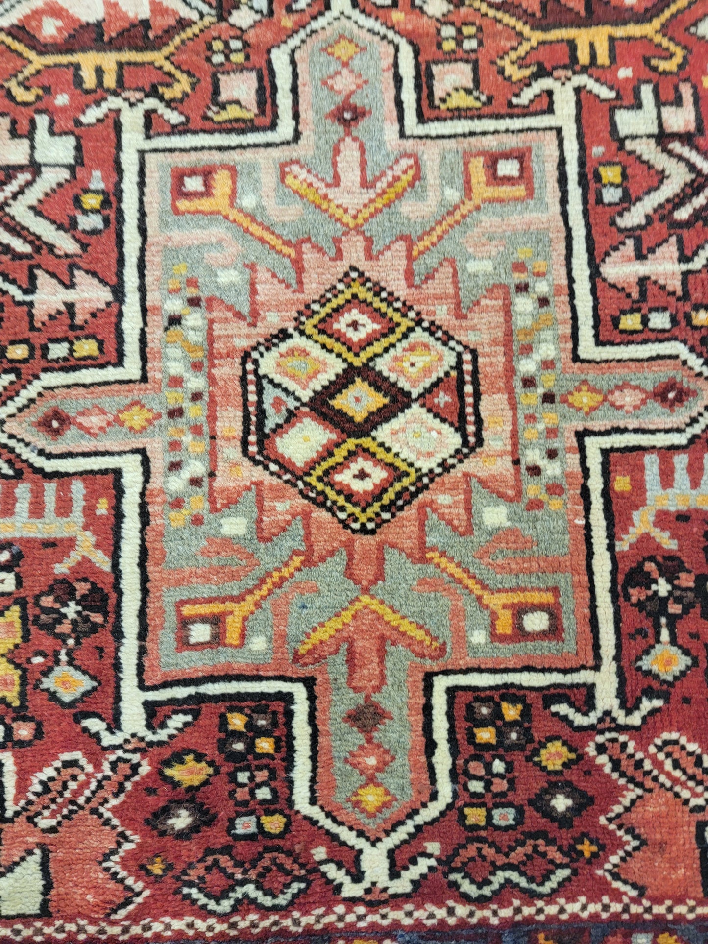 Hand-Knotted Wool Runner Antique Heriz Karajeh 2'3" x 12'6"