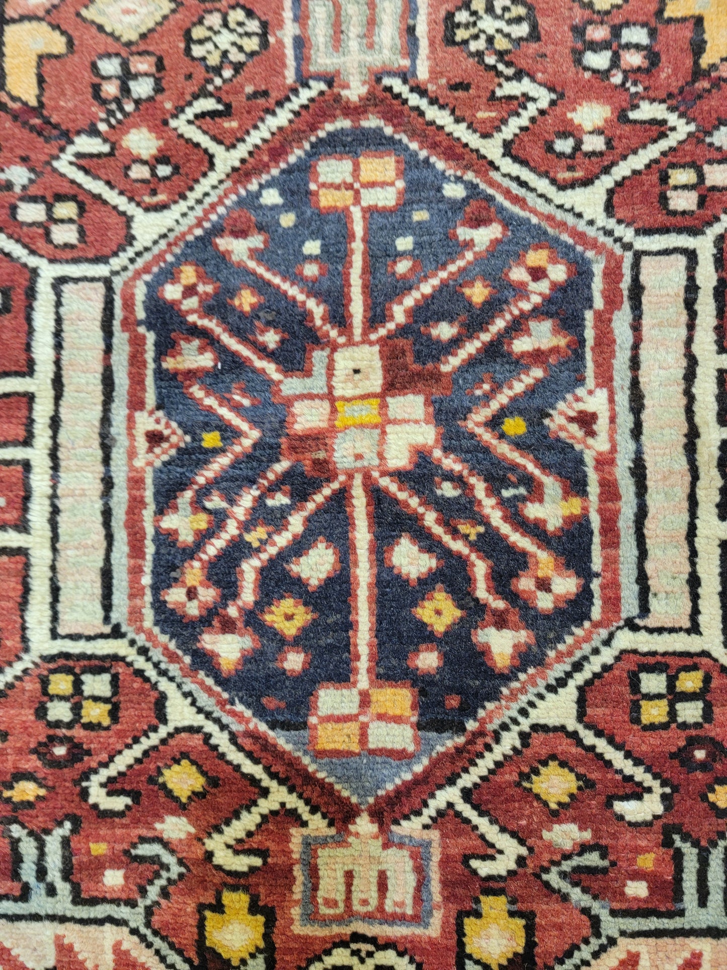 Hand-Knotted Wool Runner Antique Heriz Karajeh 2'3" x 12'6"