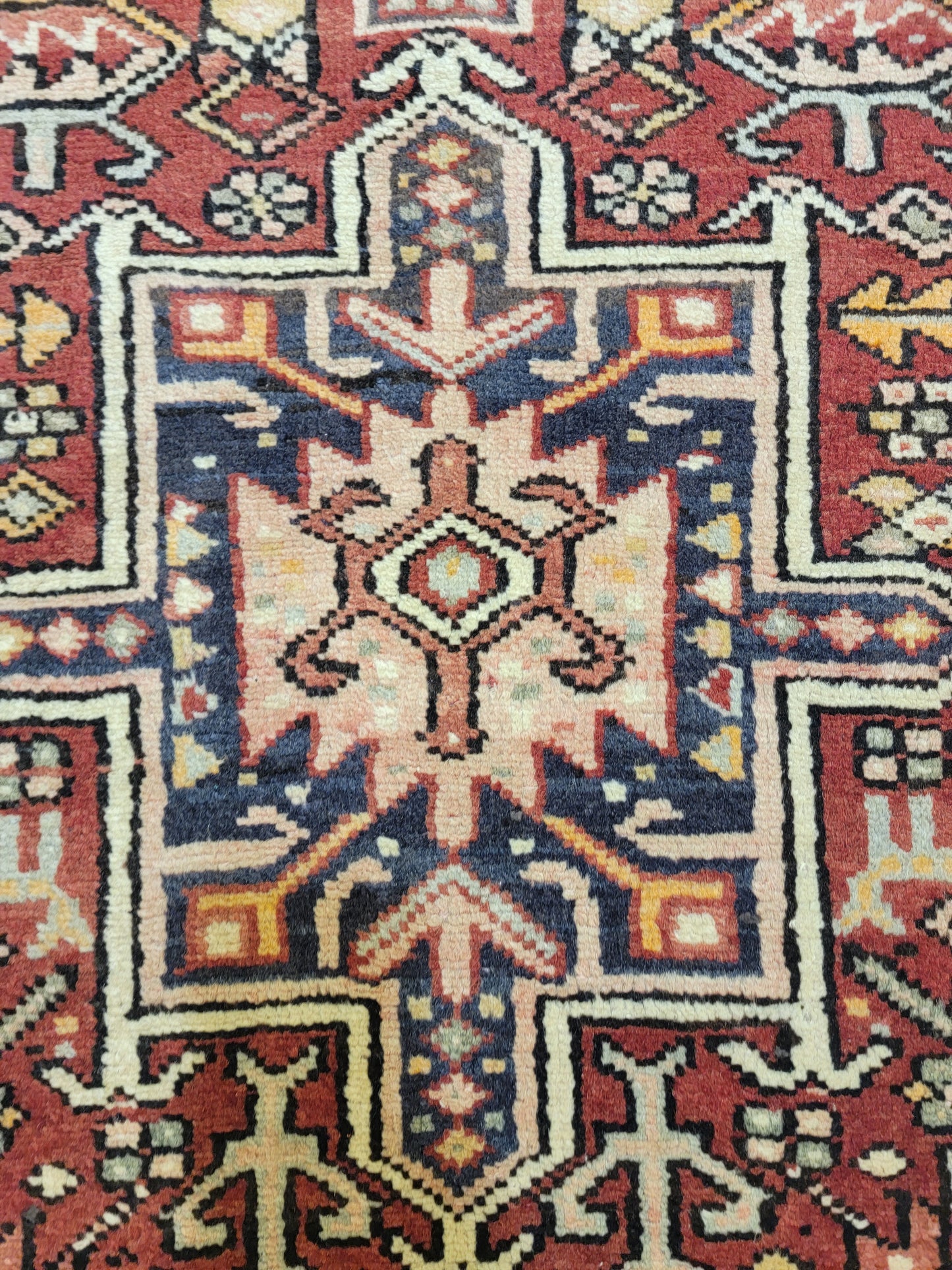 Hand-Knotted Wool Runner Antique Heriz Karajeh 2'3" x 12'6"