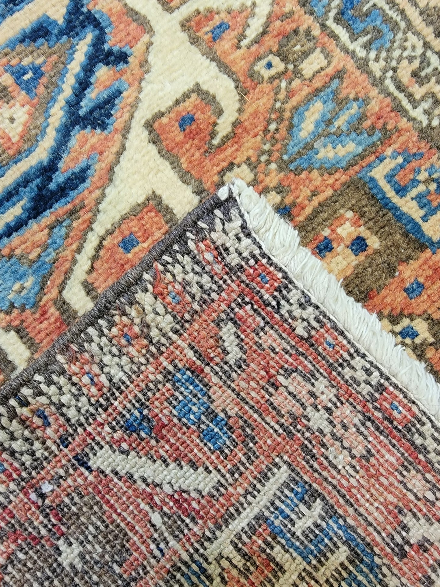 Antique Hand-Knotted Wool Runner Heriz Karajeh 2'2" x 13'8"