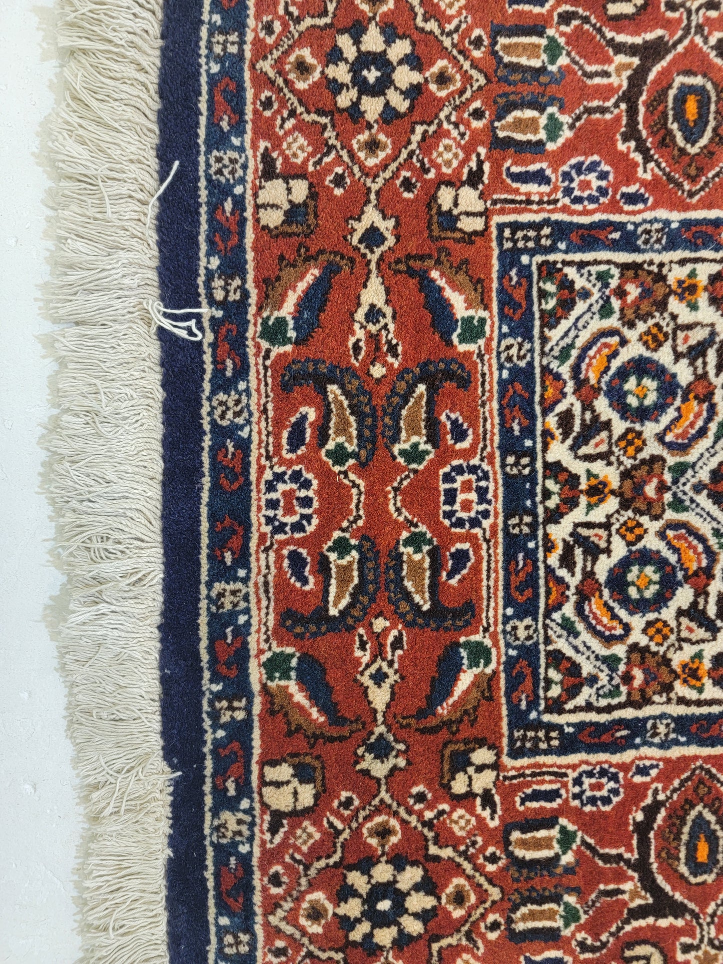Antique Hand-Knotted Wool Runner Mood Mashad 2'6" x 13'4"