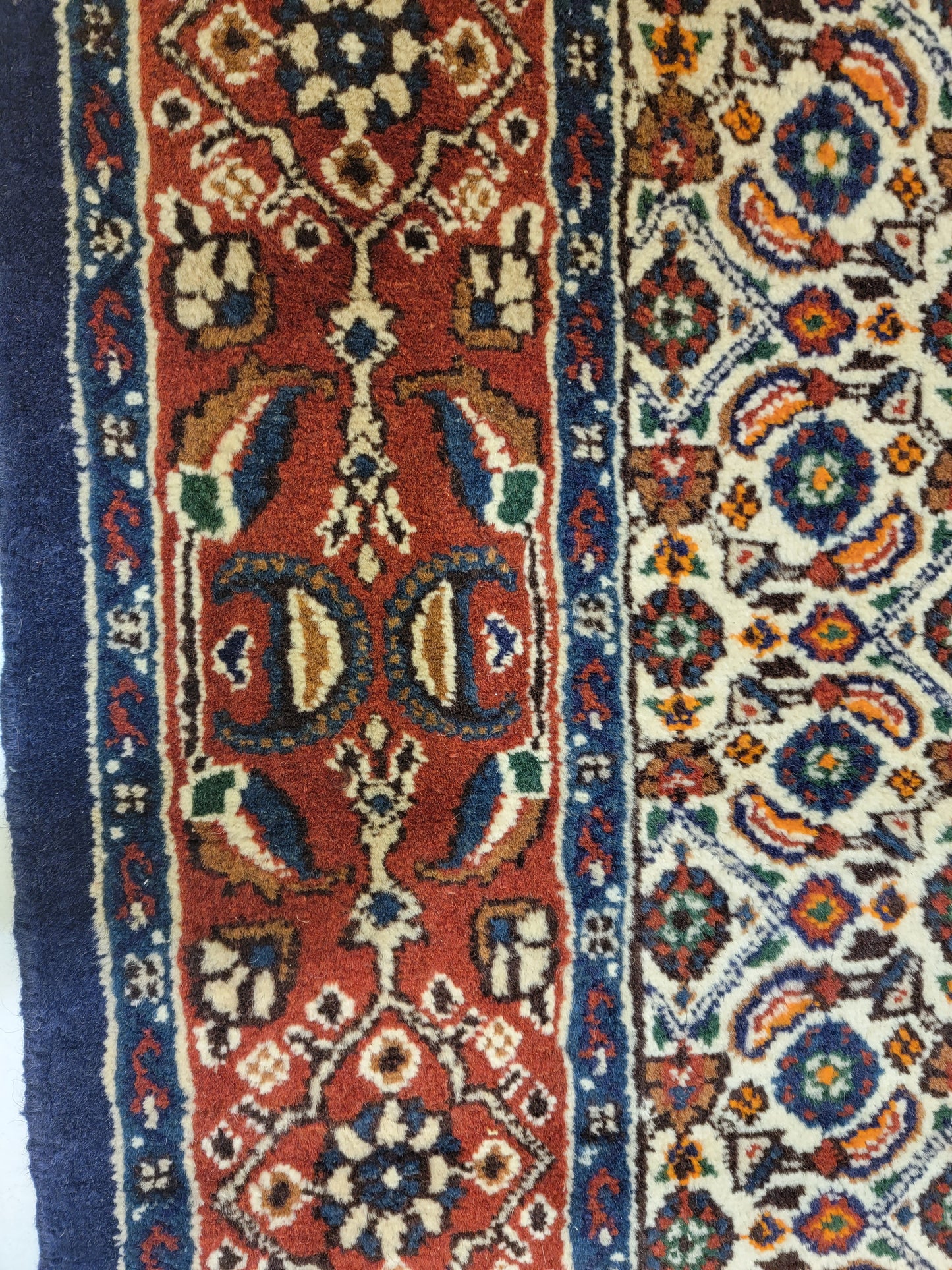 Antique Hand-Knotted Wool Runner Mood Mashad 2'6" x 13'4"