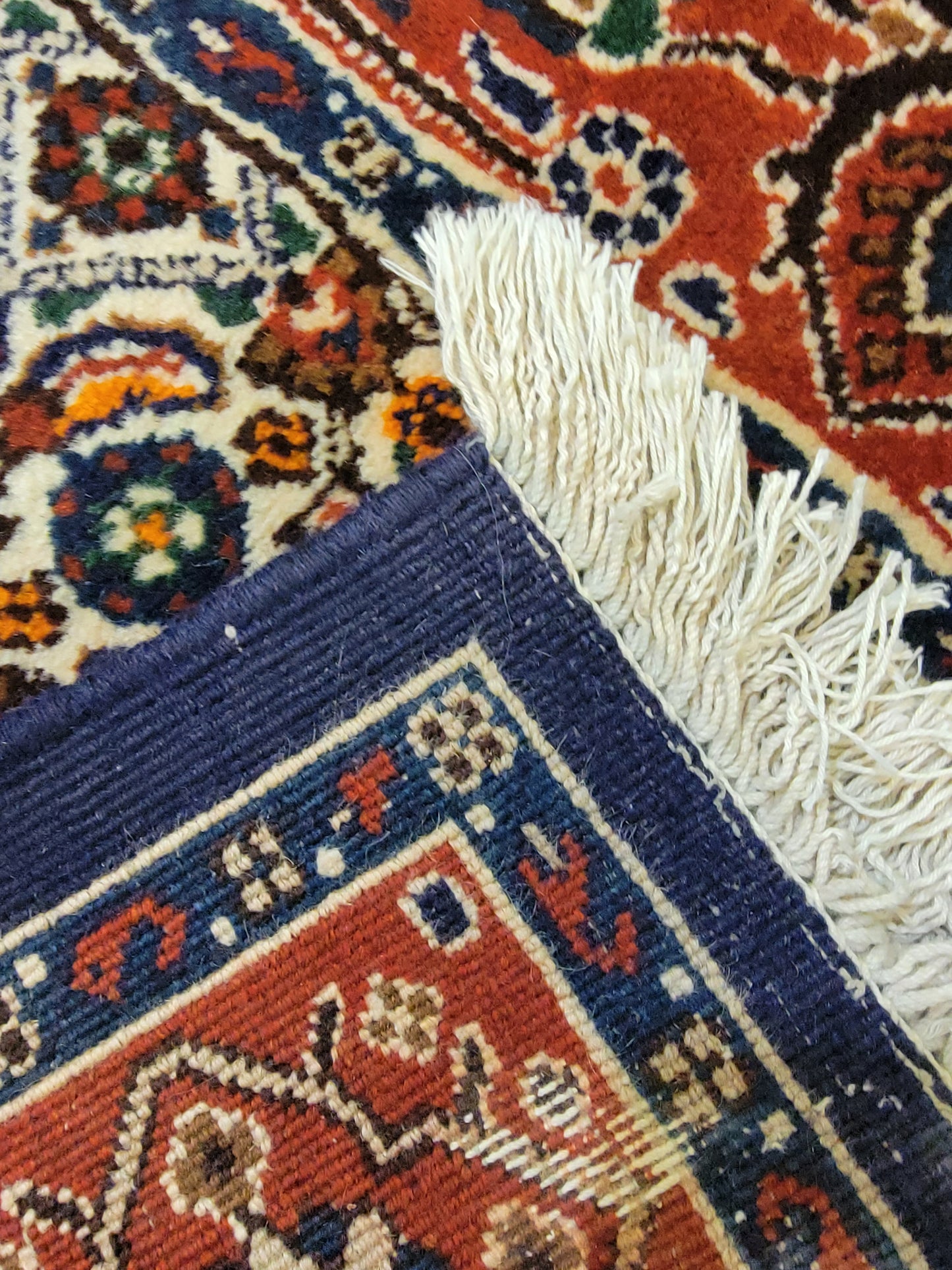 Antique Hand-Knotted Wool Runner Mood Mashad 2'6" x 13'4"
