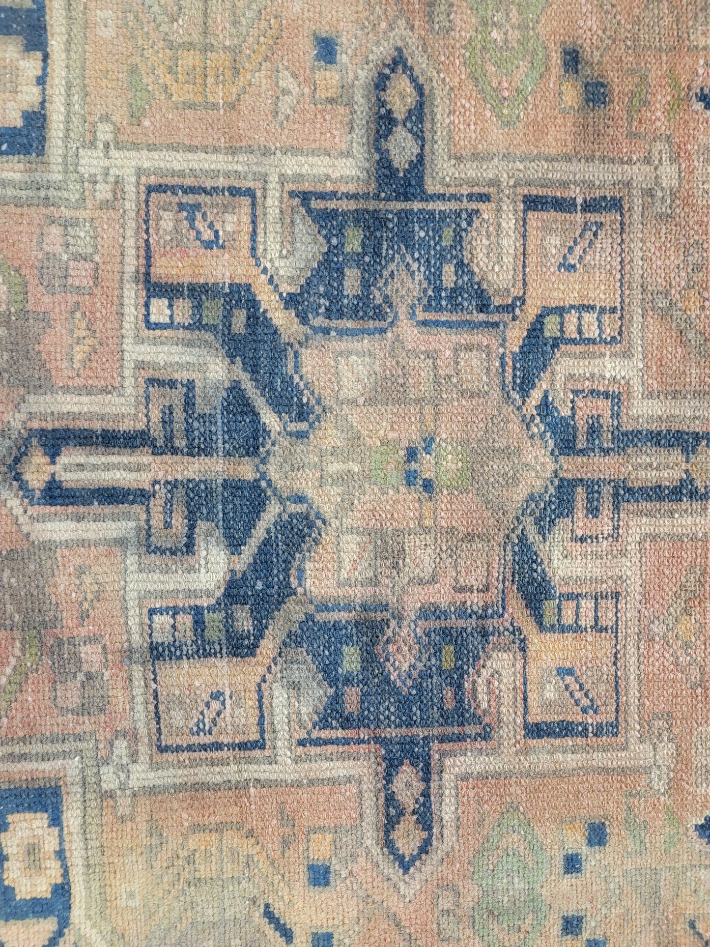 Antique Hand-Knotted Wool Runner Heriz Karajeh 3'3" x 12'10"