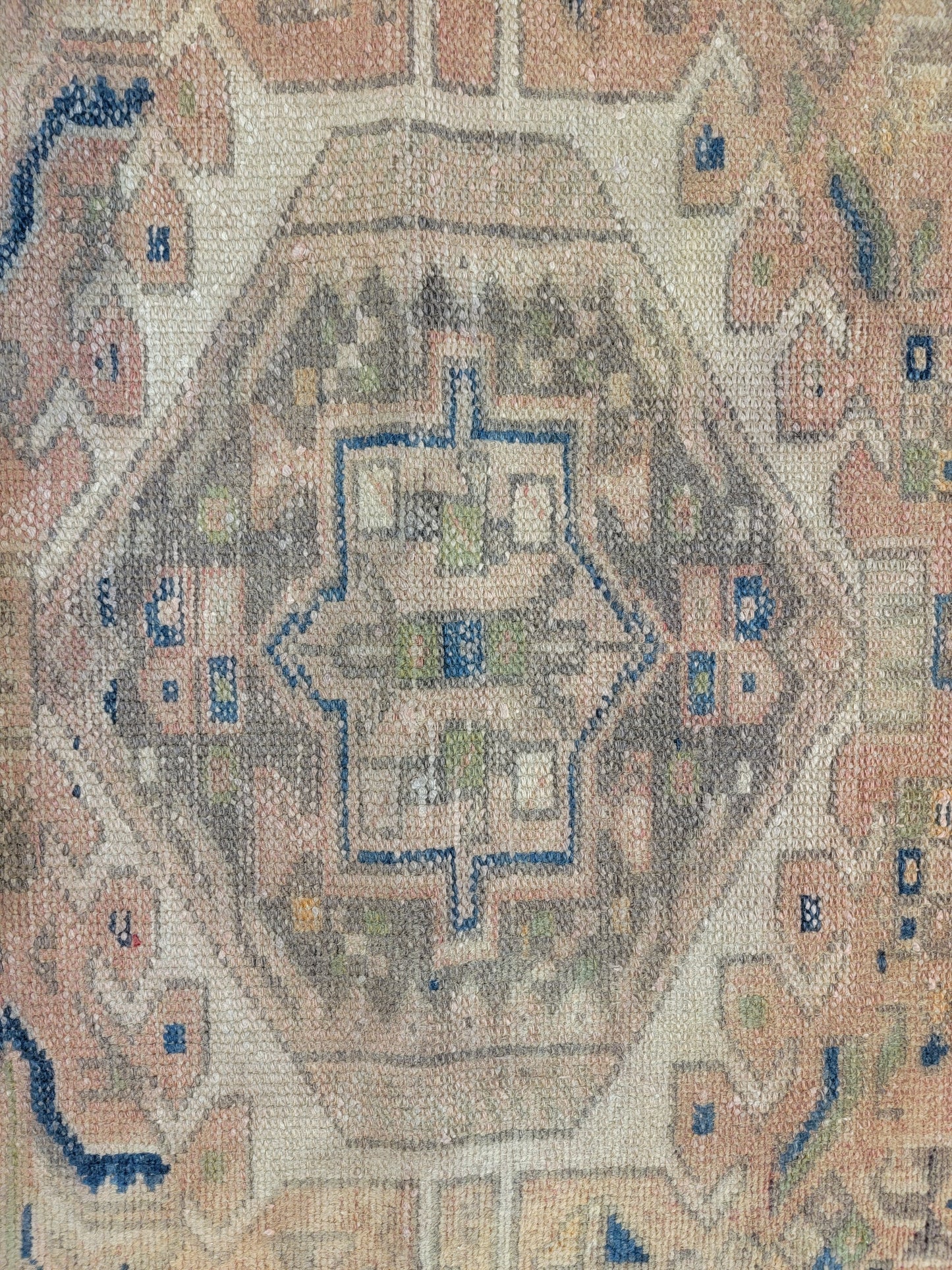 Antique Hand-Knotted Wool Runner Heriz Karajeh 3'3" x 12'10"