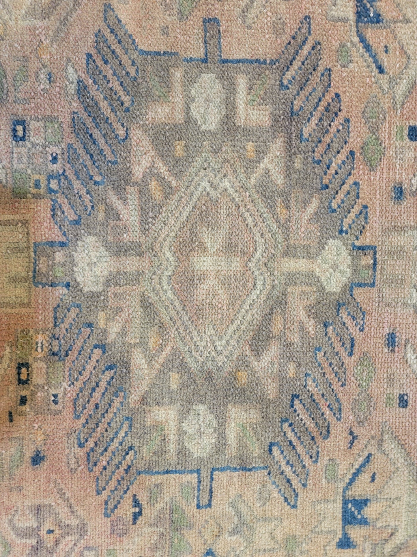 Antique Hand-Knotted Wool Runner Heriz Karajeh 3'3" x 12'10"