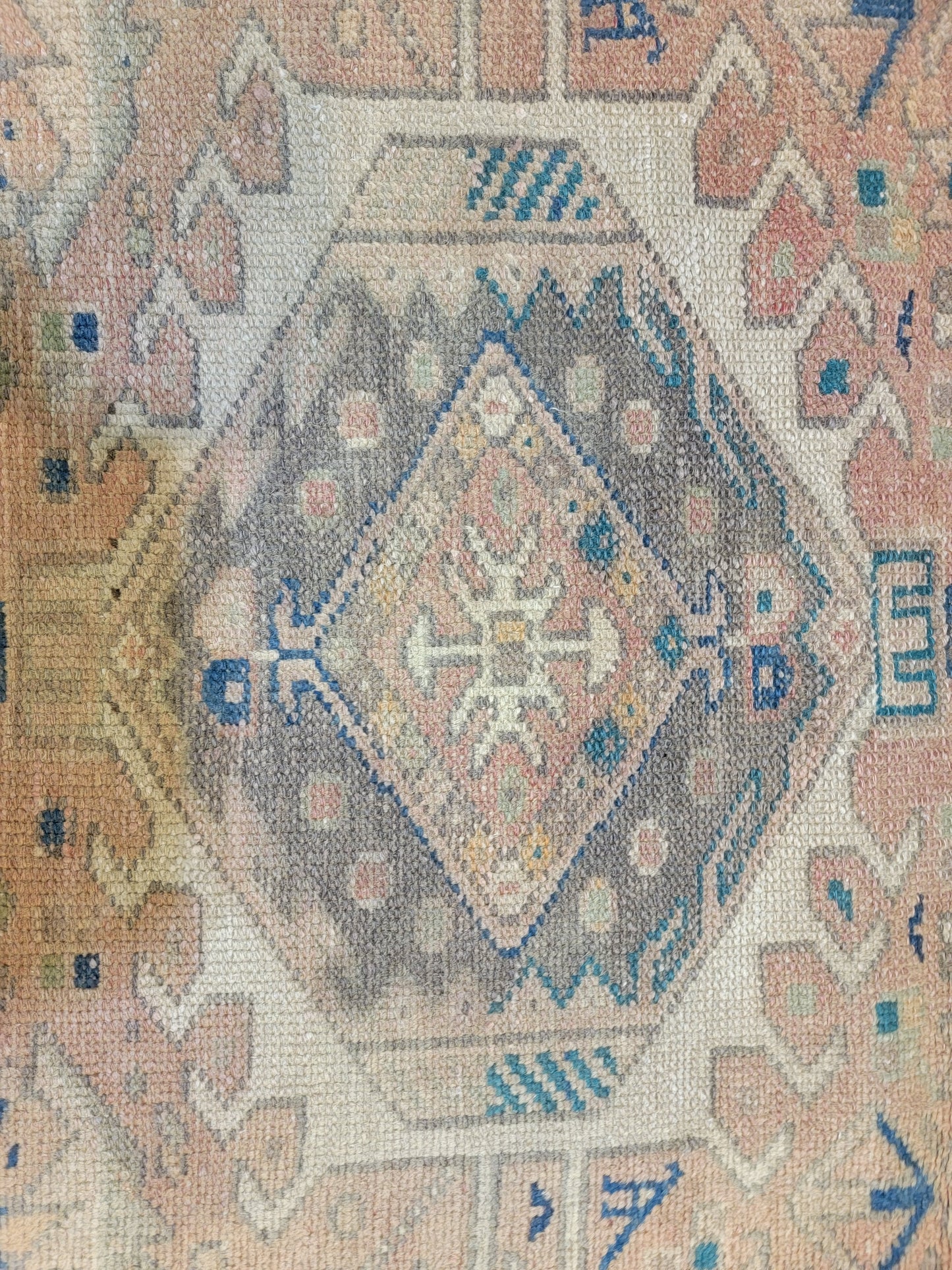 Antique Hand-Knotted Wool Runner Heriz Karajeh 3'3" x 12'10"