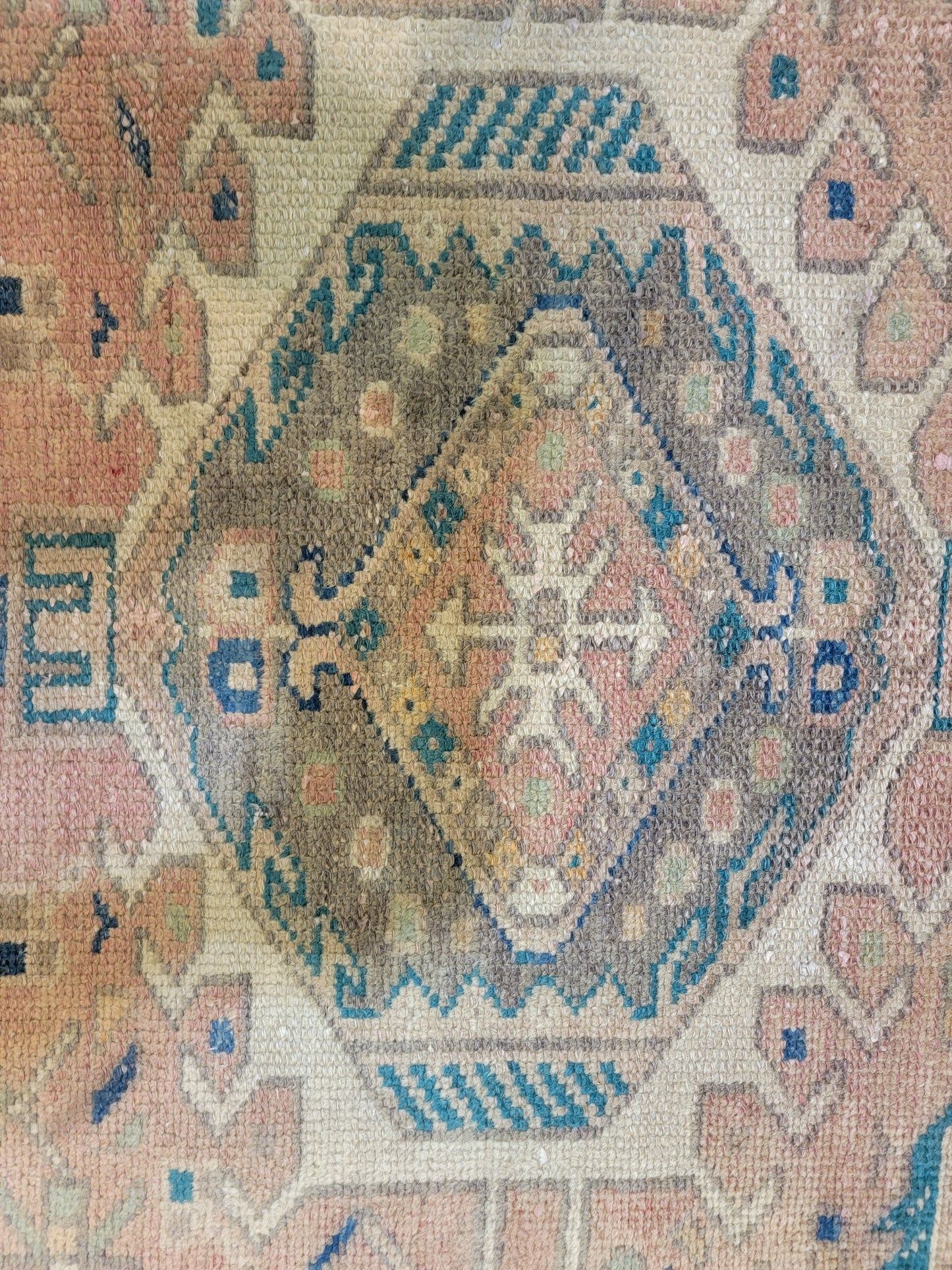 Antique Hand-Knotted Wool Runner Heriz Karajeh 3'3" x 12'10"