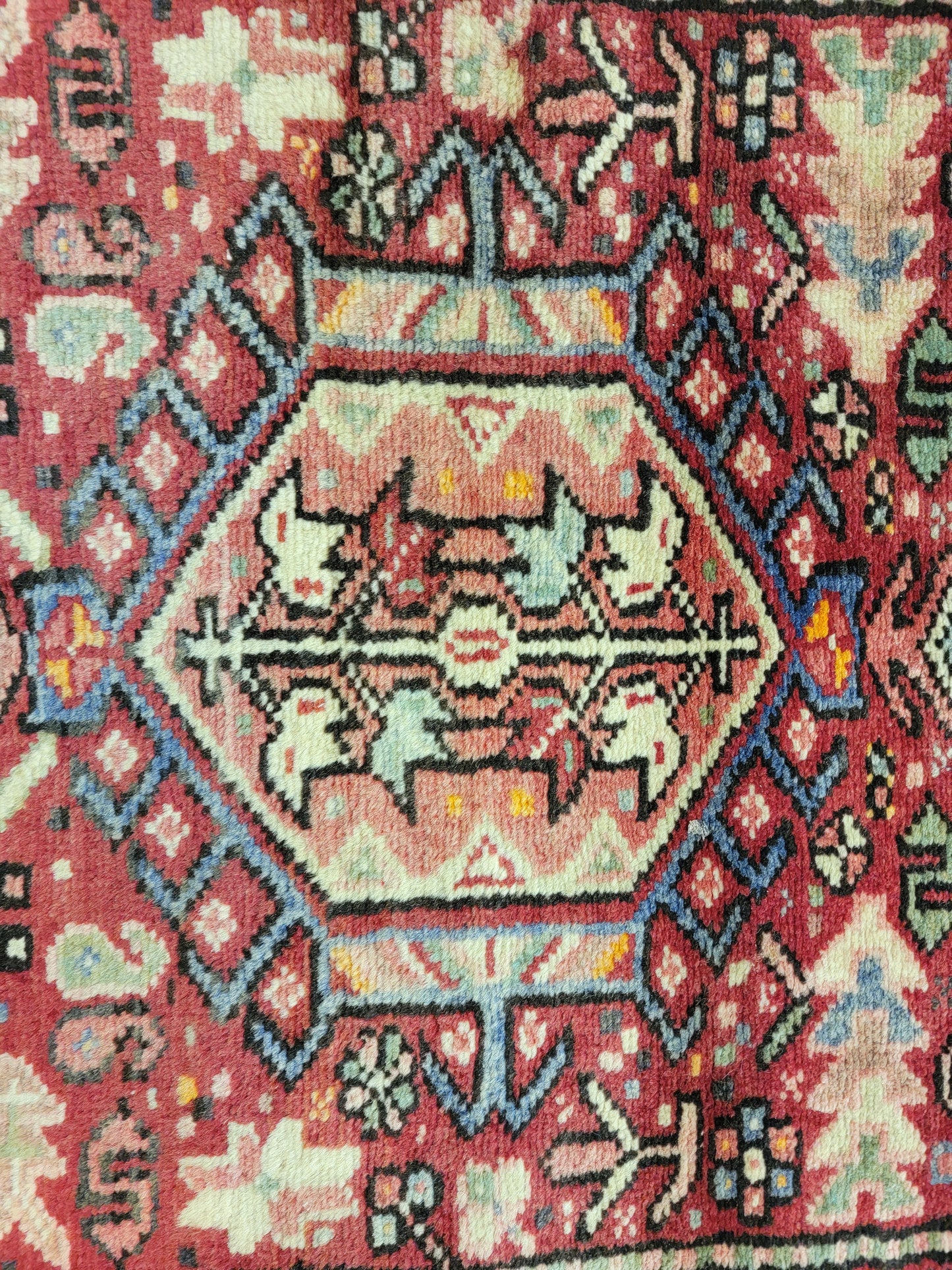 Antique Hand-Knotted Wool Runner Heriz Karajeh 2'8" x 13'11"