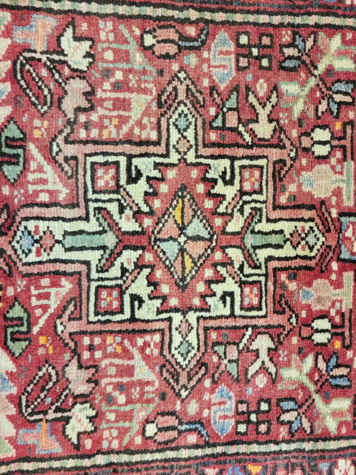 Antique Hand-Knotted Wool Runner Heriz Karajeh 2'8" x 13'11"