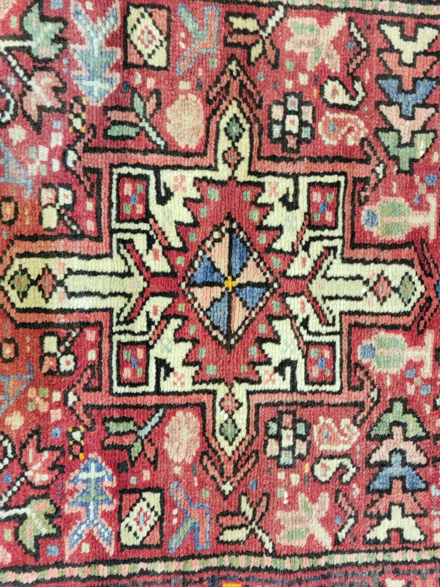 Antique Hand-Knotted Wool Runner Heriz Karajeh 2'8" x 13'11"