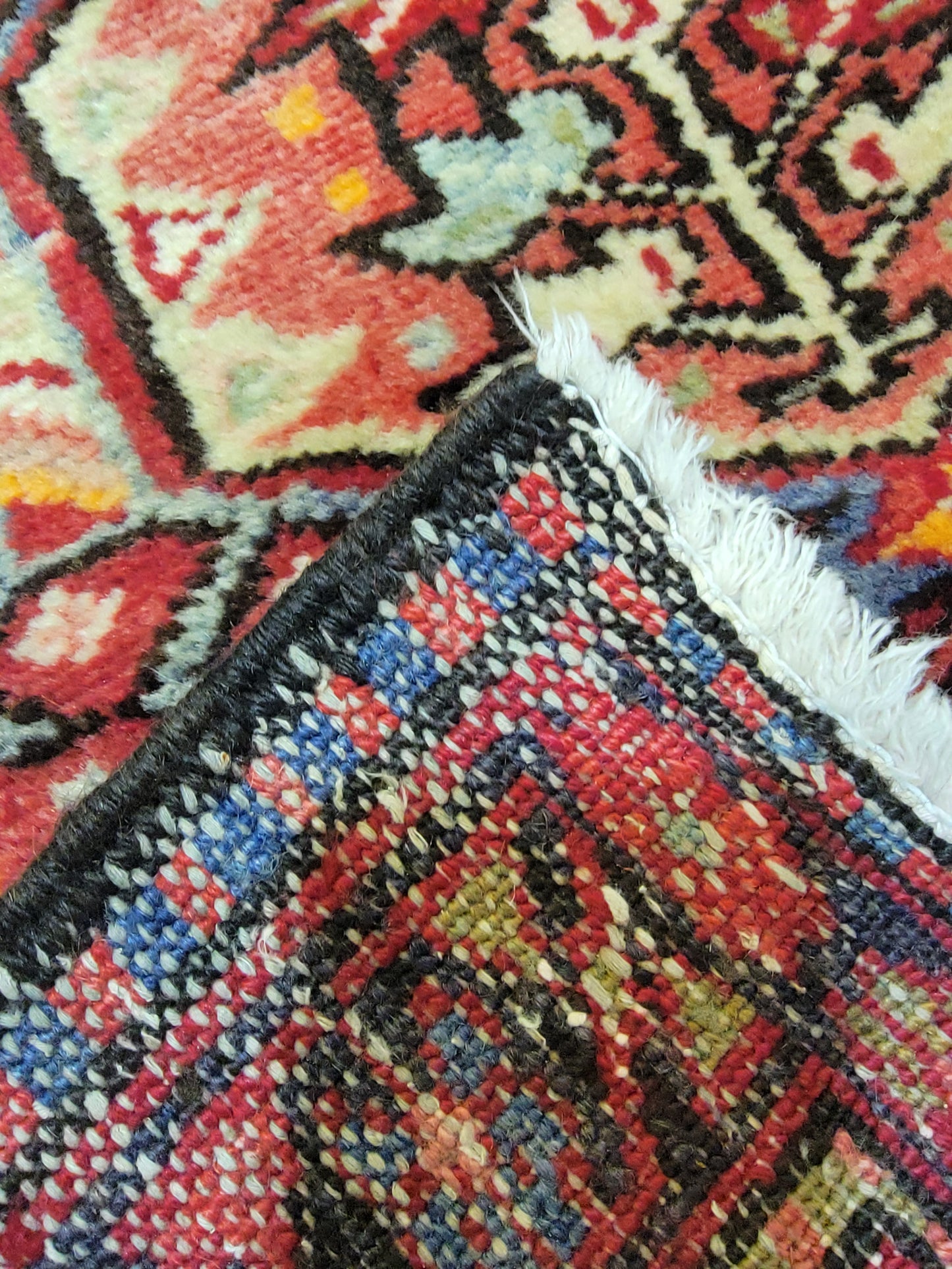 Antique Hand-Knotted Wool Runner Heriz Karajeh 2'8" x 13'11"