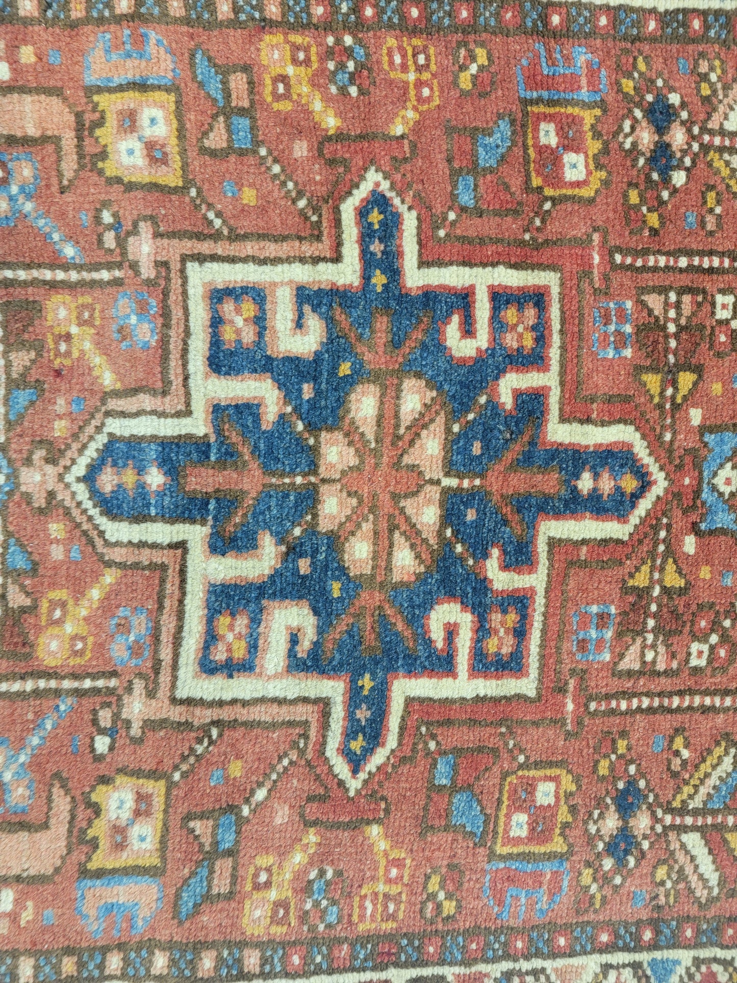 Antique Hand-Knotted Wool Runner Heriz Karajeh 2'2" x 13'9"