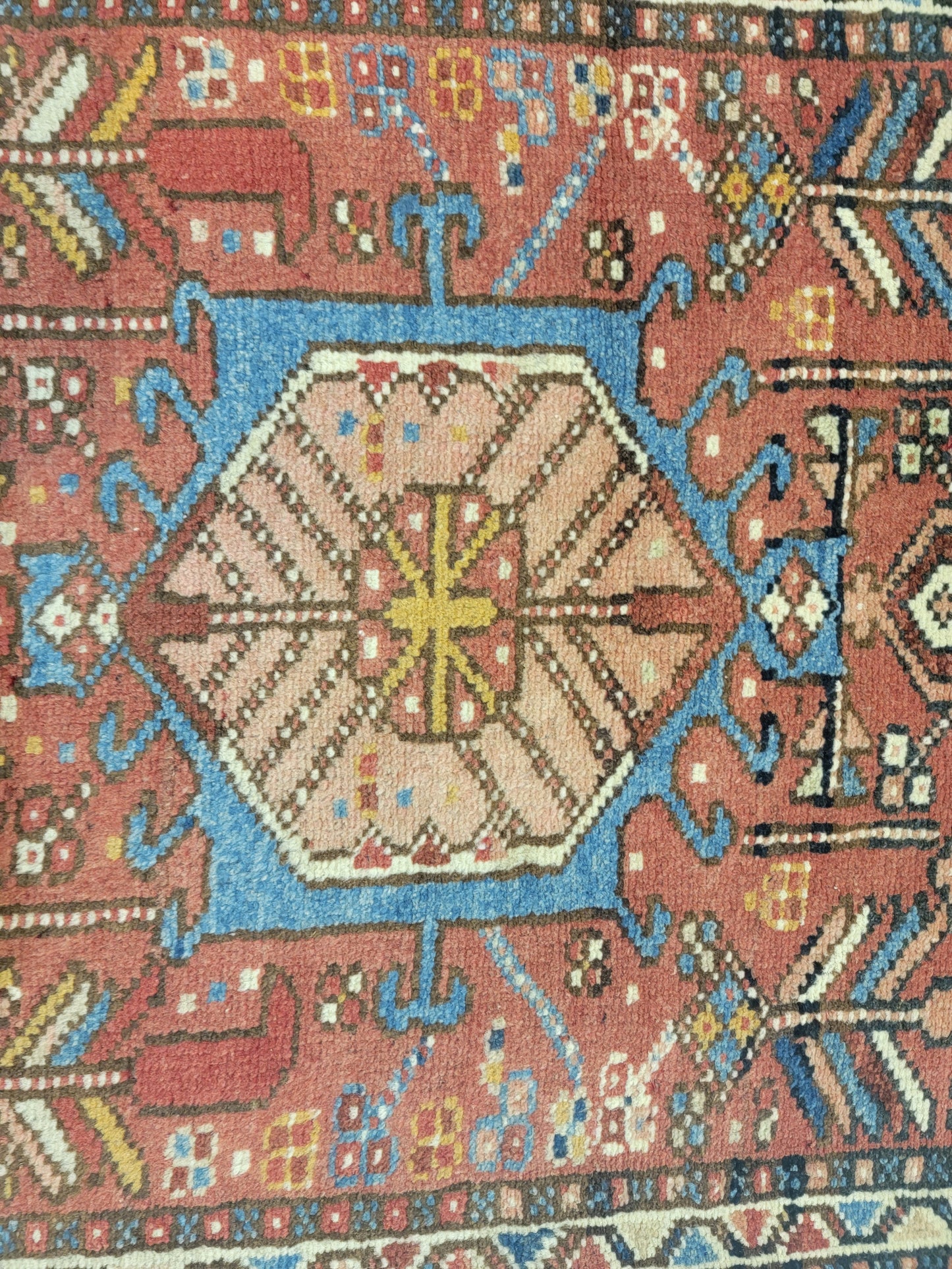 Antique Hand-Knotted Wool Runner Heriz Karajeh 2'2" x 13'9"