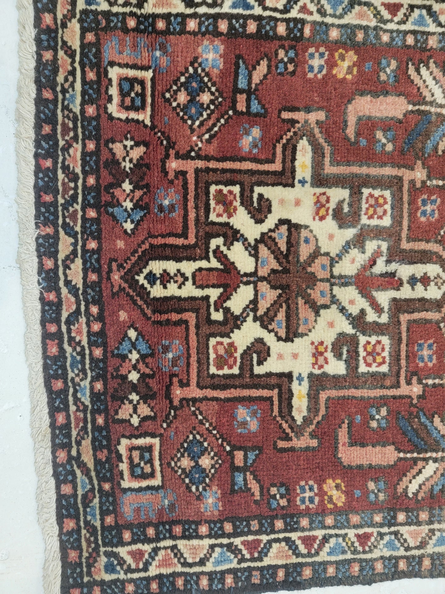 Antique Hand-Knotted Wool Runner Heriz Karajeh 2'2" x 13'9"