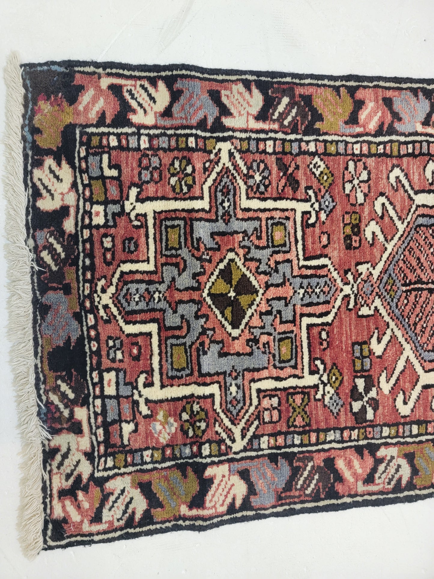 Antique Hand-Knotted Wool Runner Heriz Karajeh 2'2" x 12'1"