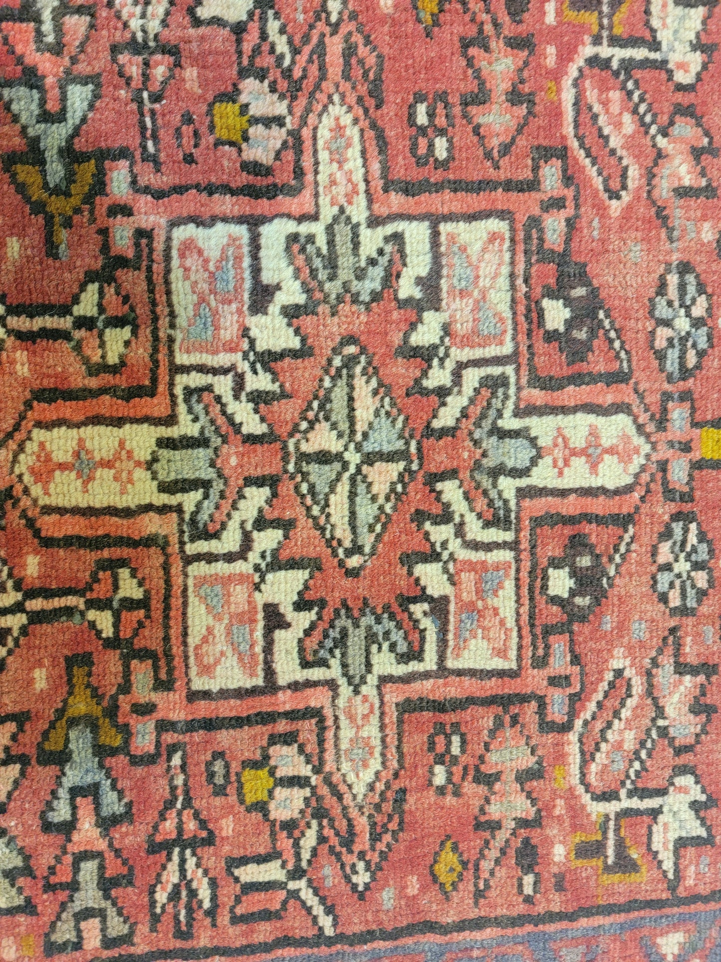 Antique Hand-Knotted Wool Runner Heriz Karajeh 2'2" x 12'7"