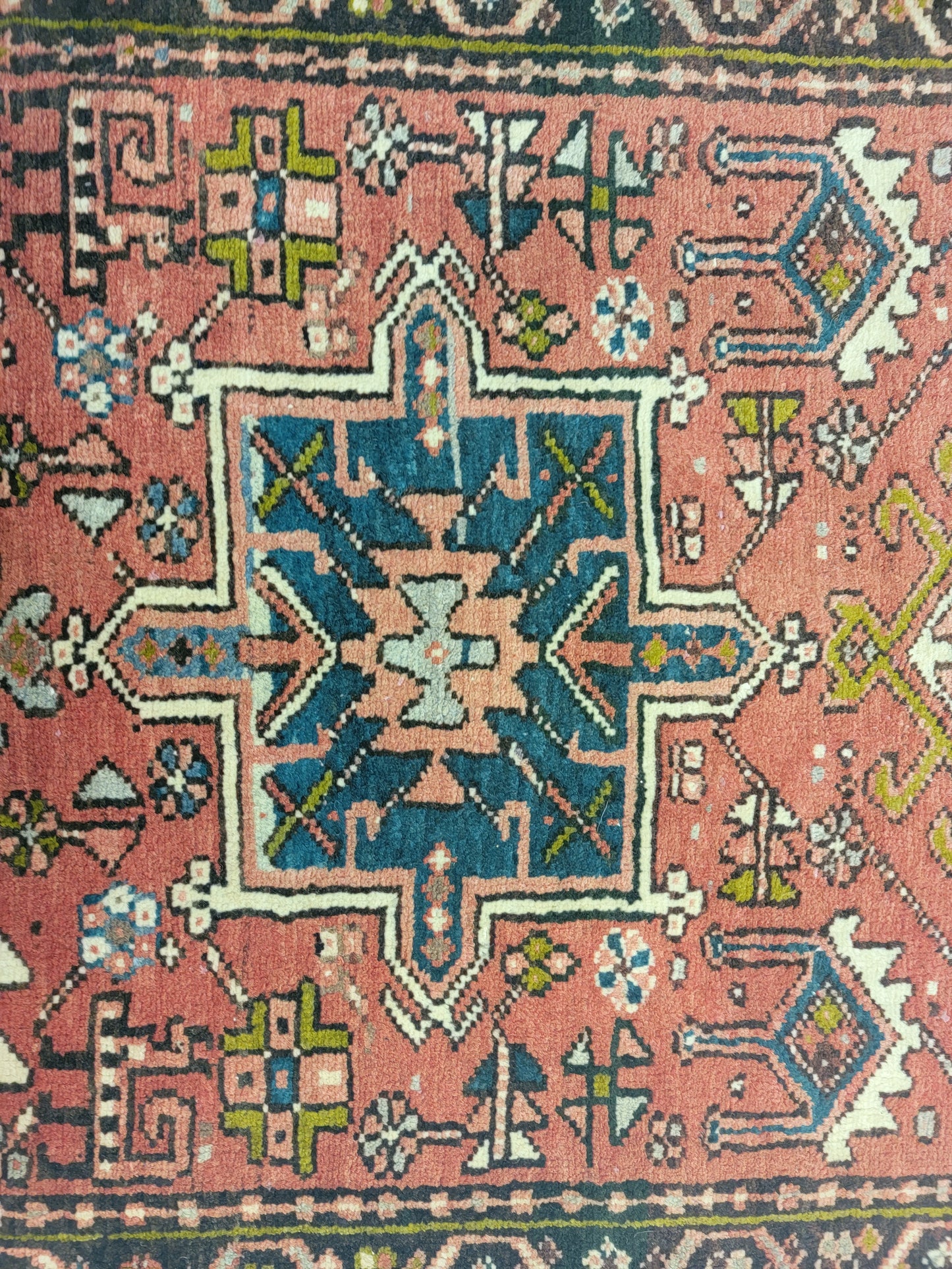 Antique Hand-Knotted Wool Runner Heriz Karajeh 2'8" x 12'8"