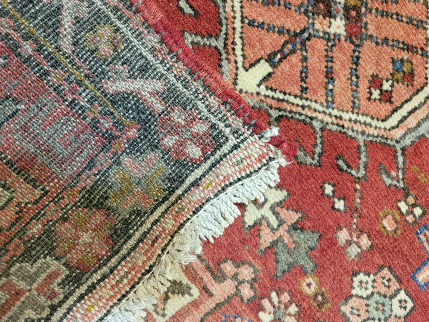 Antique Hand-Knotted Wool Runner Heriz Karajeh 2'8" x 12'8"