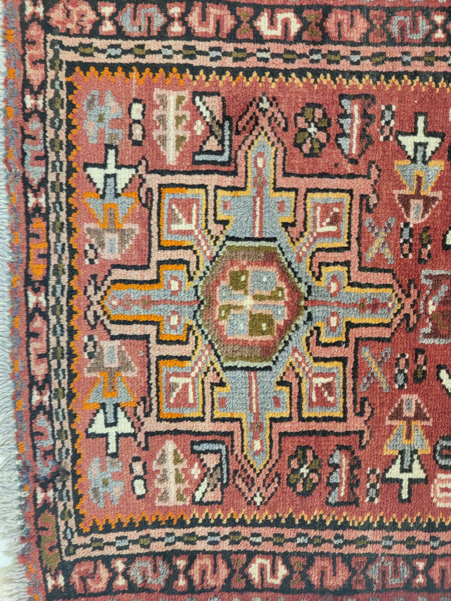 Antique Hand-Knotted Wool Runner Heriz Karajeh 2'3" x 13'2"