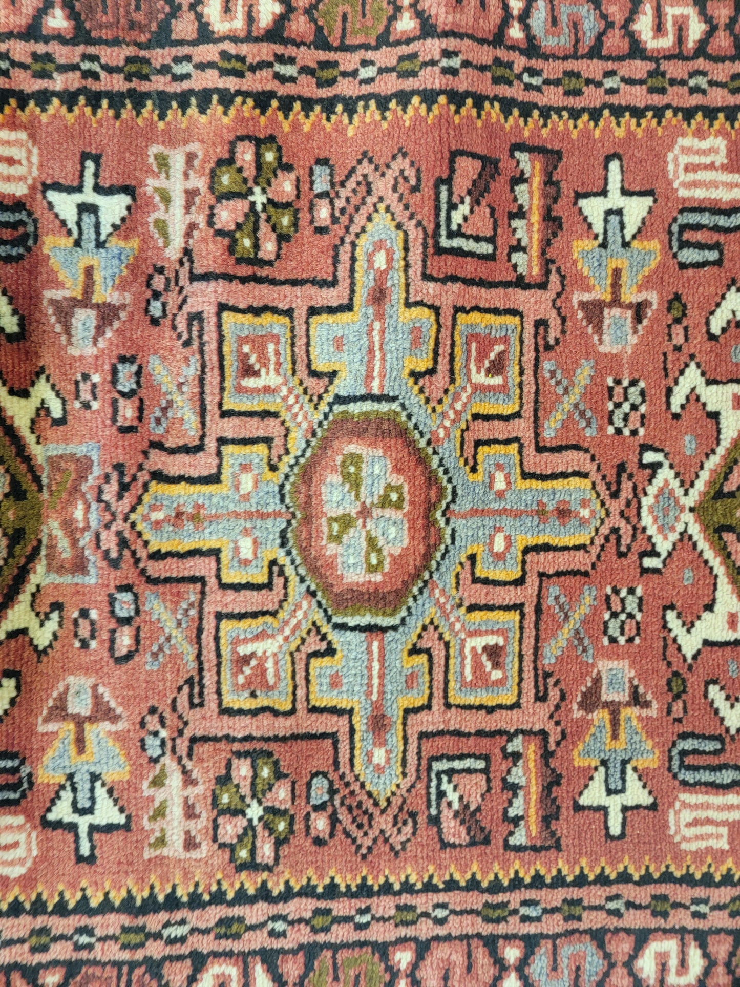 Antique Hand-Knotted Wool Runner Heriz Karajeh 2'3" x 13'2"