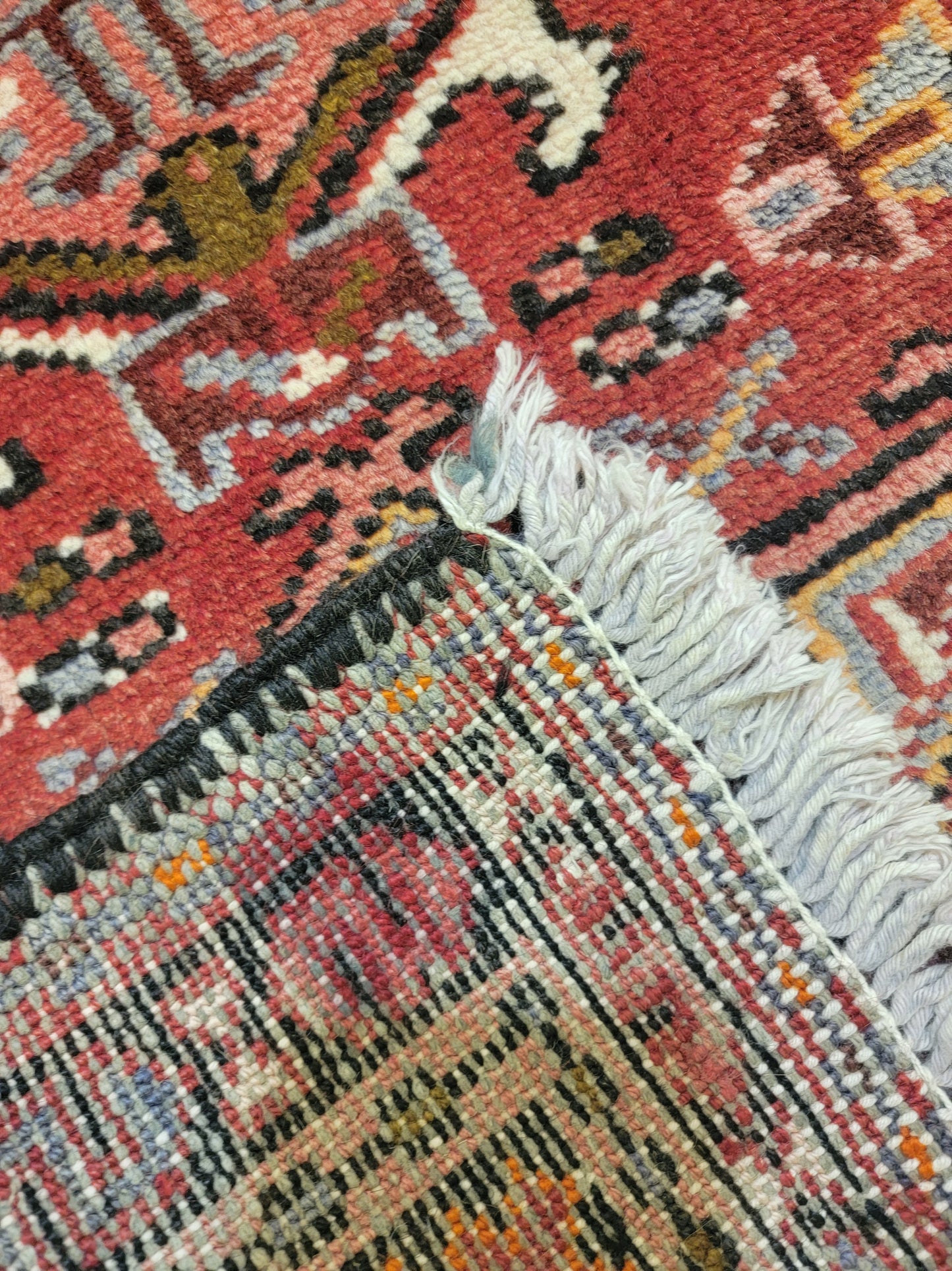 Antique Hand-Knotted Wool Runner Heriz Karajeh 2'3" x 13'2"