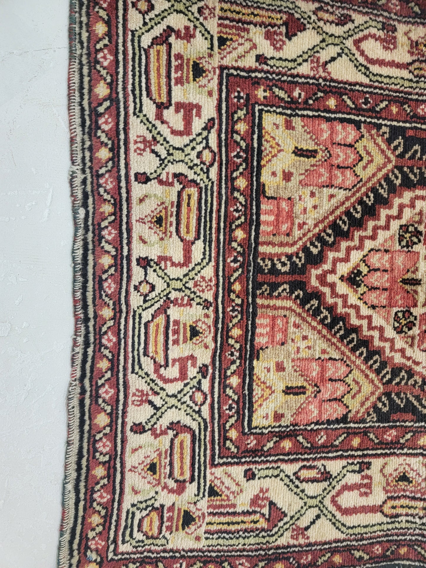 Antique Hand-Knotted Wool Runner Angeles Hamedan 2'8" x 13'7"