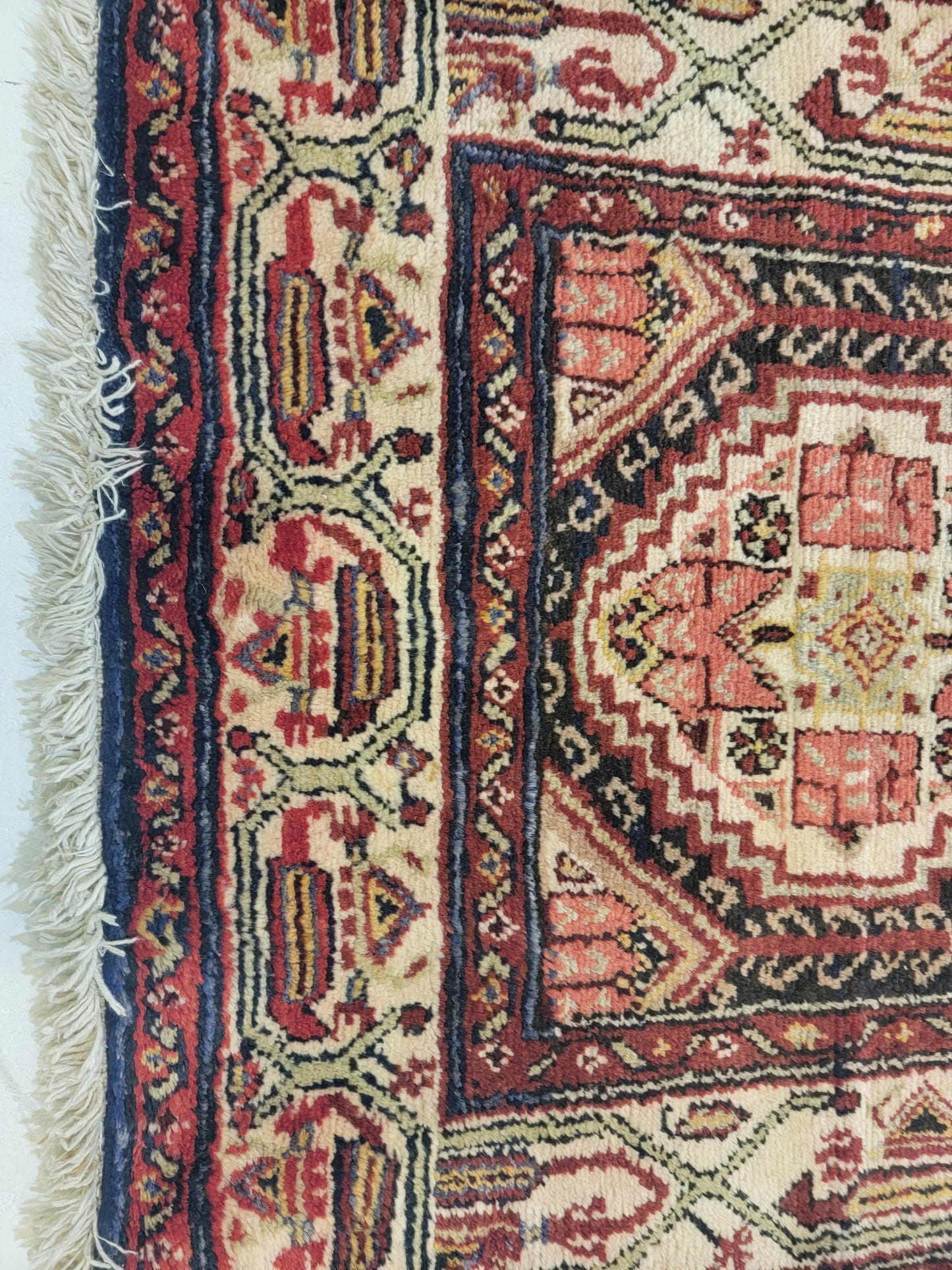 Antique Hand-Knotted Wool Runner Angeles Hamedan 2'8" x 13'7"