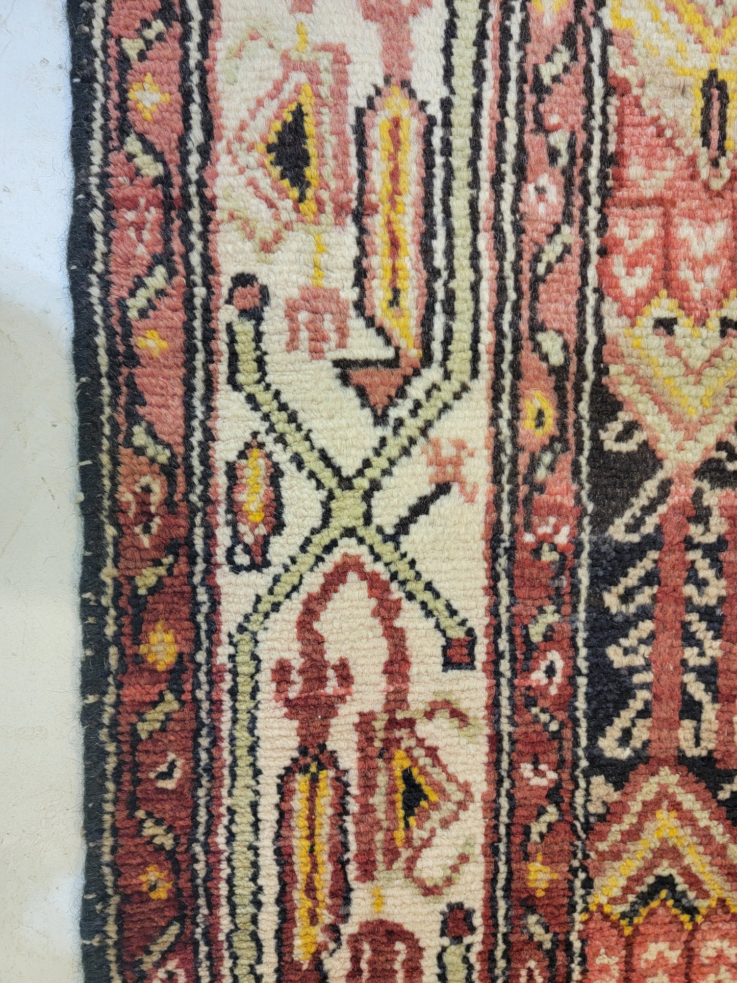 Antique Hand-Knotted Wool Runner Angeles Hamedan 2'8" x 13'7"