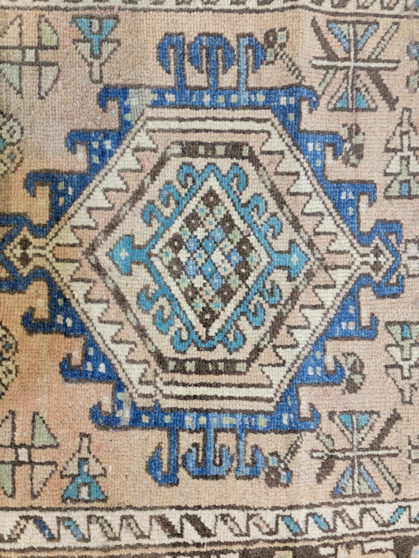 Antique Hand-Knotted Wool Runner Heriz Karajeh 2'10" x 11'10"
