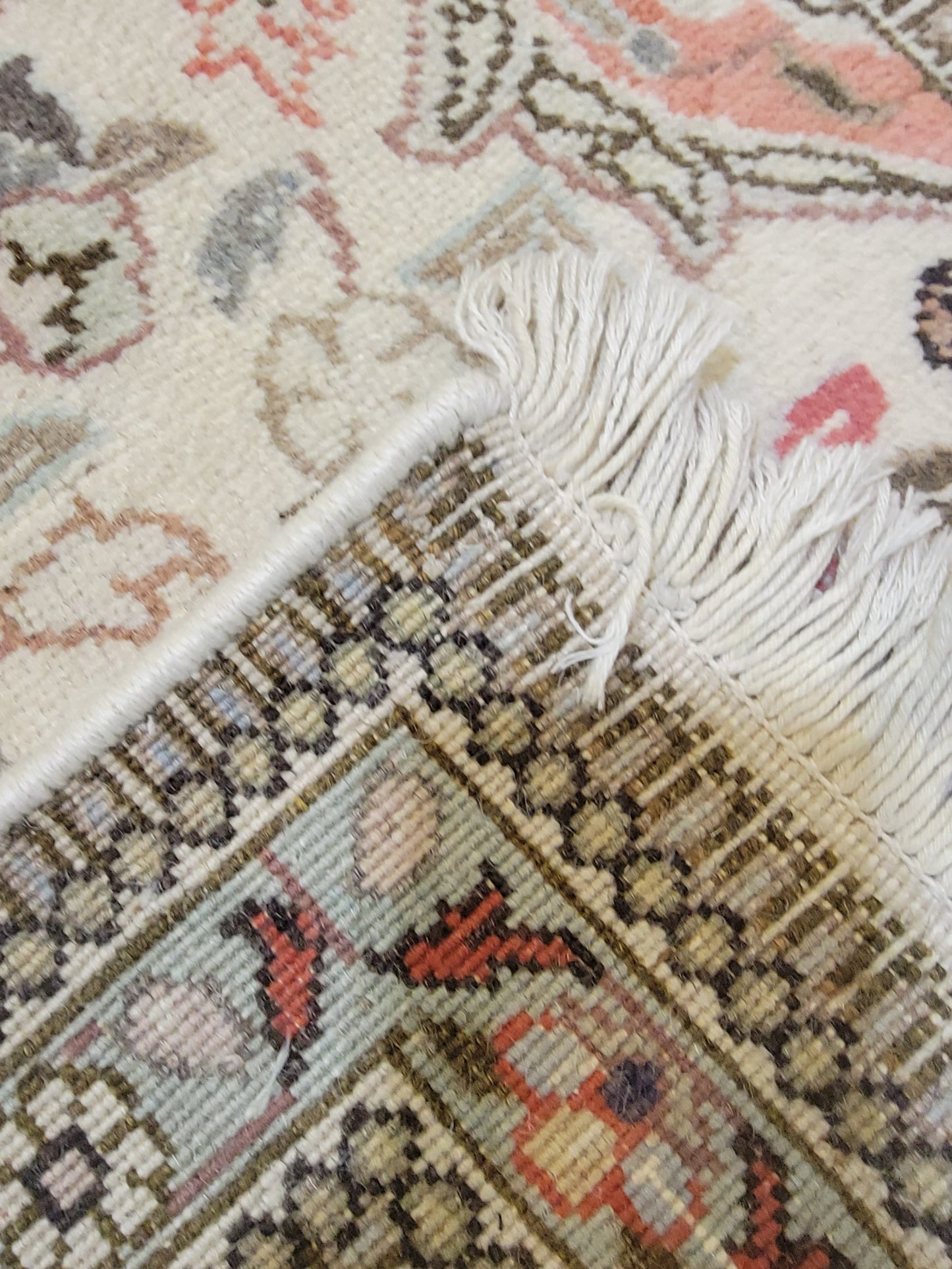 Antique Hand-Knotted Wool Runner Tabriz Tabatabaei 2'6" x 12'6"