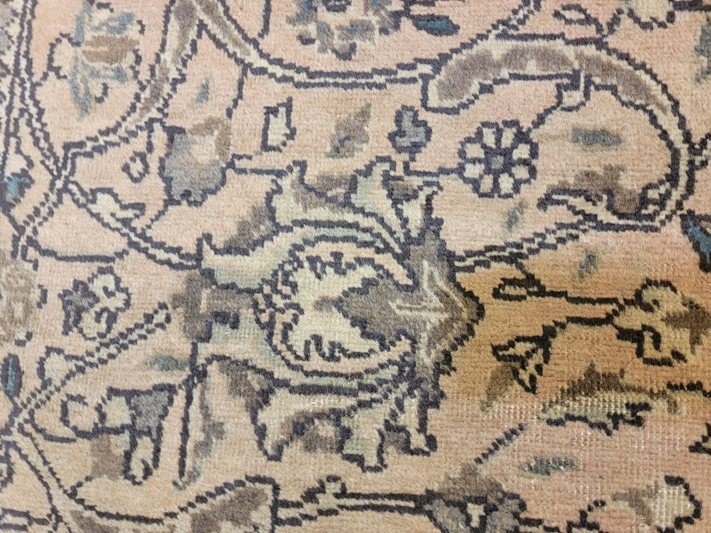 Antique Hand-Knotted Wool Runner Tabriz 3' x 12'10"