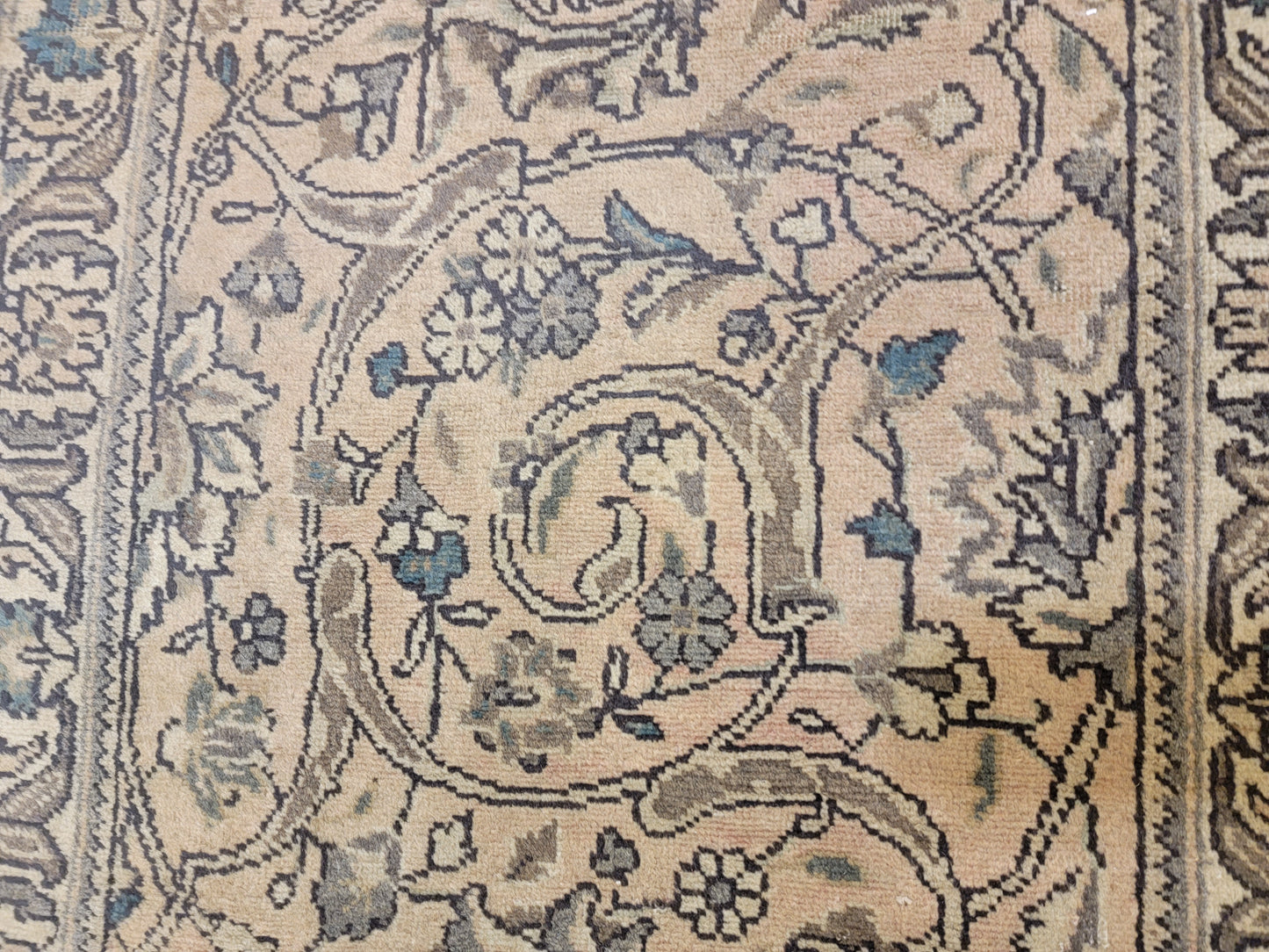 Antique Hand-Knotted Wool Runner Tabriz 3' x 12'10"