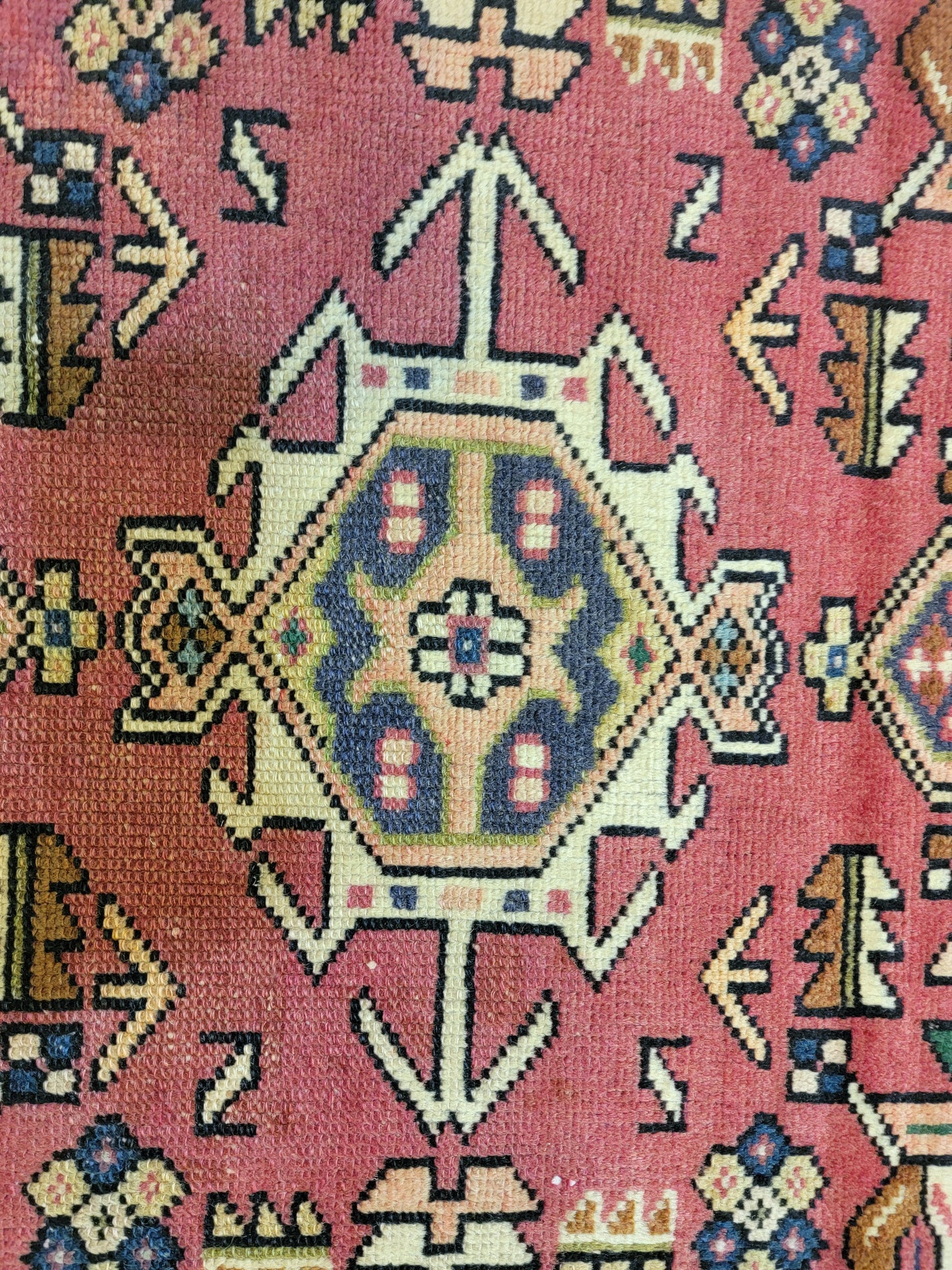 Antique Hand-Knotted Wool Runner Heriz Karajeh 3'3" x 13'6"