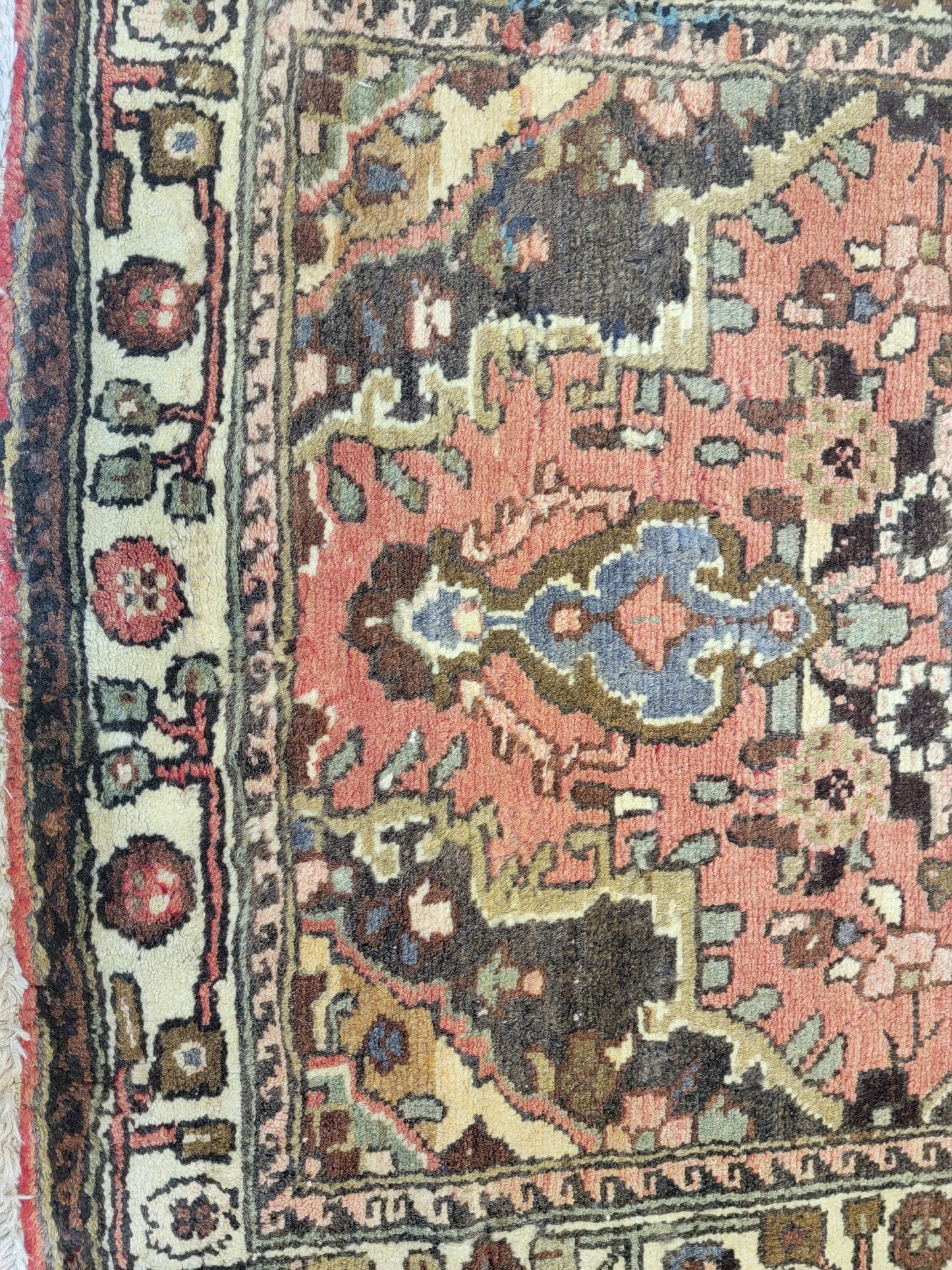 Antique Hand-Knotted Wool Runner Hamedan Rudbar 2'9" x 13'8"