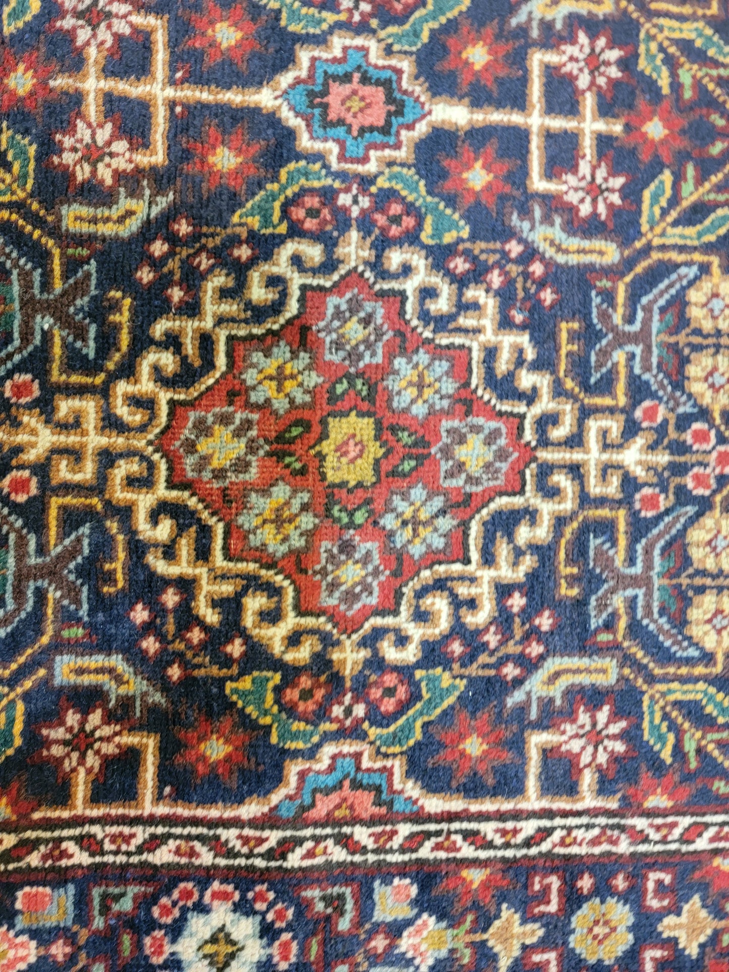 Antique Hand-Knotted Wool Runner Tabriz 2'10" x 12'8"