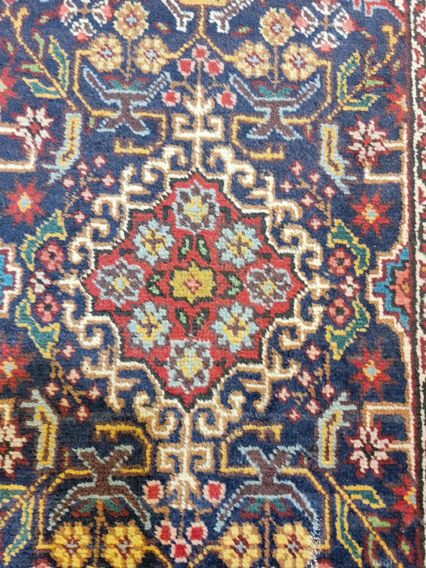 Antique Hand-Knotted Wool Runner Tabriz 2'10" x 12'8"