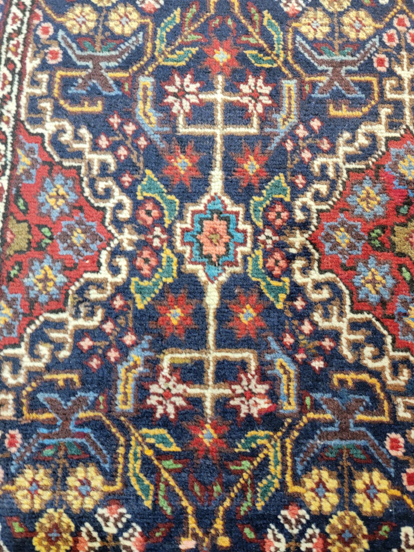 Antique Hand-Knotted Wool Runner Tabriz 2'10" x 12'8"